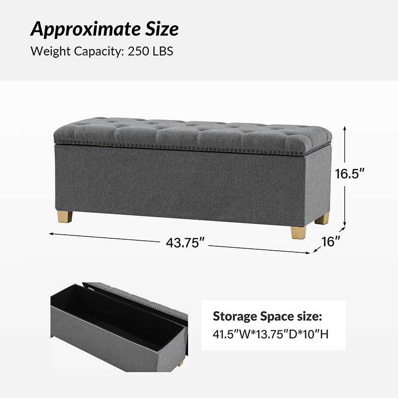 Versatile Minimalist Storage Bench with Removable Fabric Cover - Modern Entryway, Bedroom & Living Room Organizer - Perfect for Shoes, Blankets & Home Decor Storage