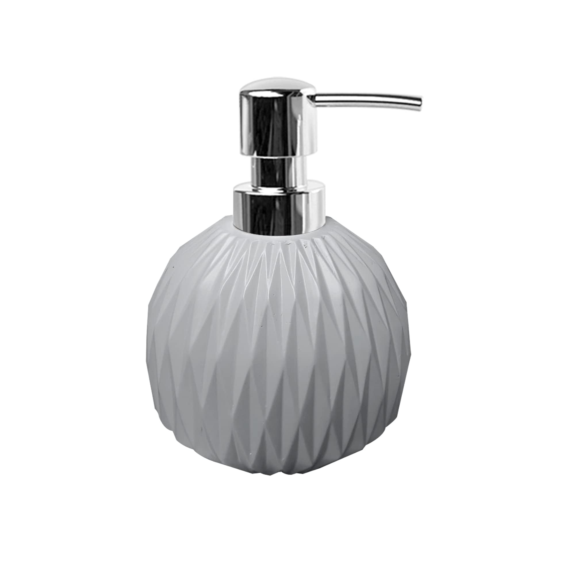 Luxury Grey Resin Bathroom Accessory Set - 8 Piece Vanity Countertop Organizer with Cotton Swab Dish, Toothbrush Holder, Tumbler, Soap Dispenser, Waste Basket, Tissue Box & Tray | Modern Bath Decor for Spa-Like Experience