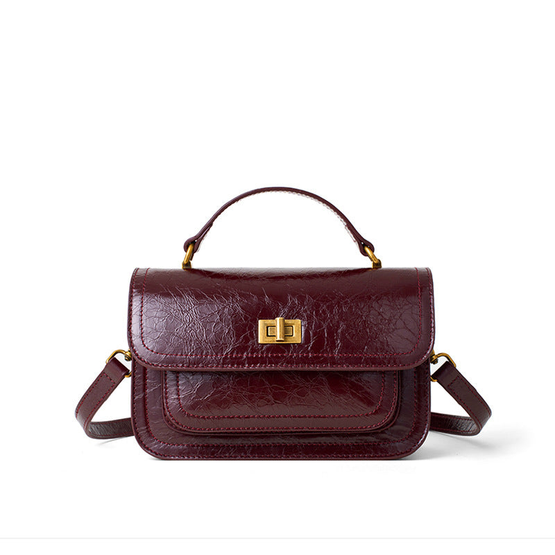 Minimalist Square Leather Handbag for Women - Stylish & Durable Crossbody Purse - Perfect for Work, Travel & Everyday Use