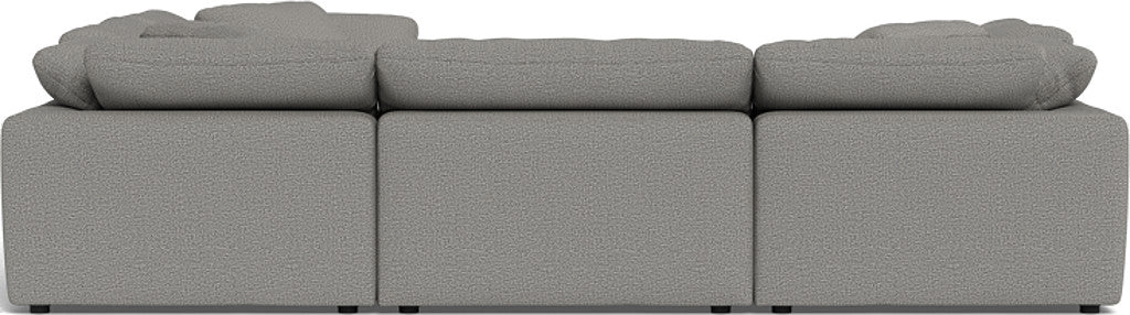 Fluffy 6-Piece Sectional Sofa with Ottoman - Soft Modular Couch Set for Living Room, Lounge & Family Room - Perfect for Relaxing, Entertaining & Movie Nights