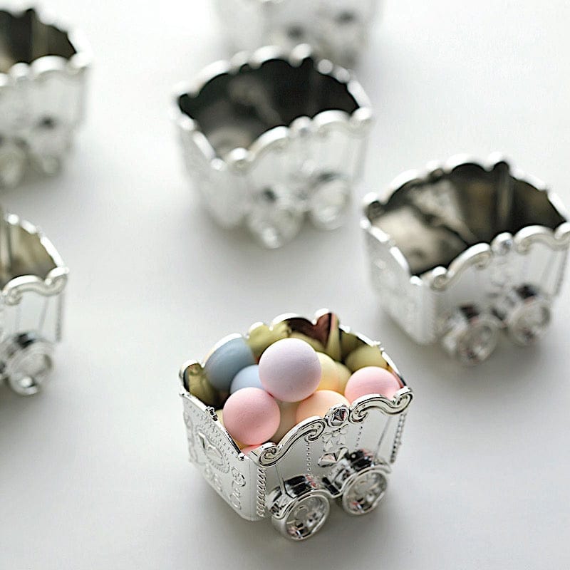 12 Pack Metallic Mini Chariot Wedding Favor Boxes - Elegant Gift Holders for Wedding, Bridal Shower, Baby Shower & Party Favors
