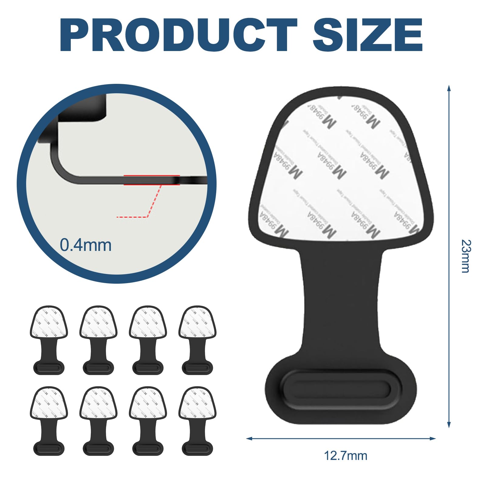 MHDUYEG USB C Dust Protection Plugs 8-Pack - Anti-Dust Silicone USB C Port Covers for Smartphones, Laptops, Tablets & More (Black) - Perfect for Travel, Office & Home Use to Keep Ports Clean