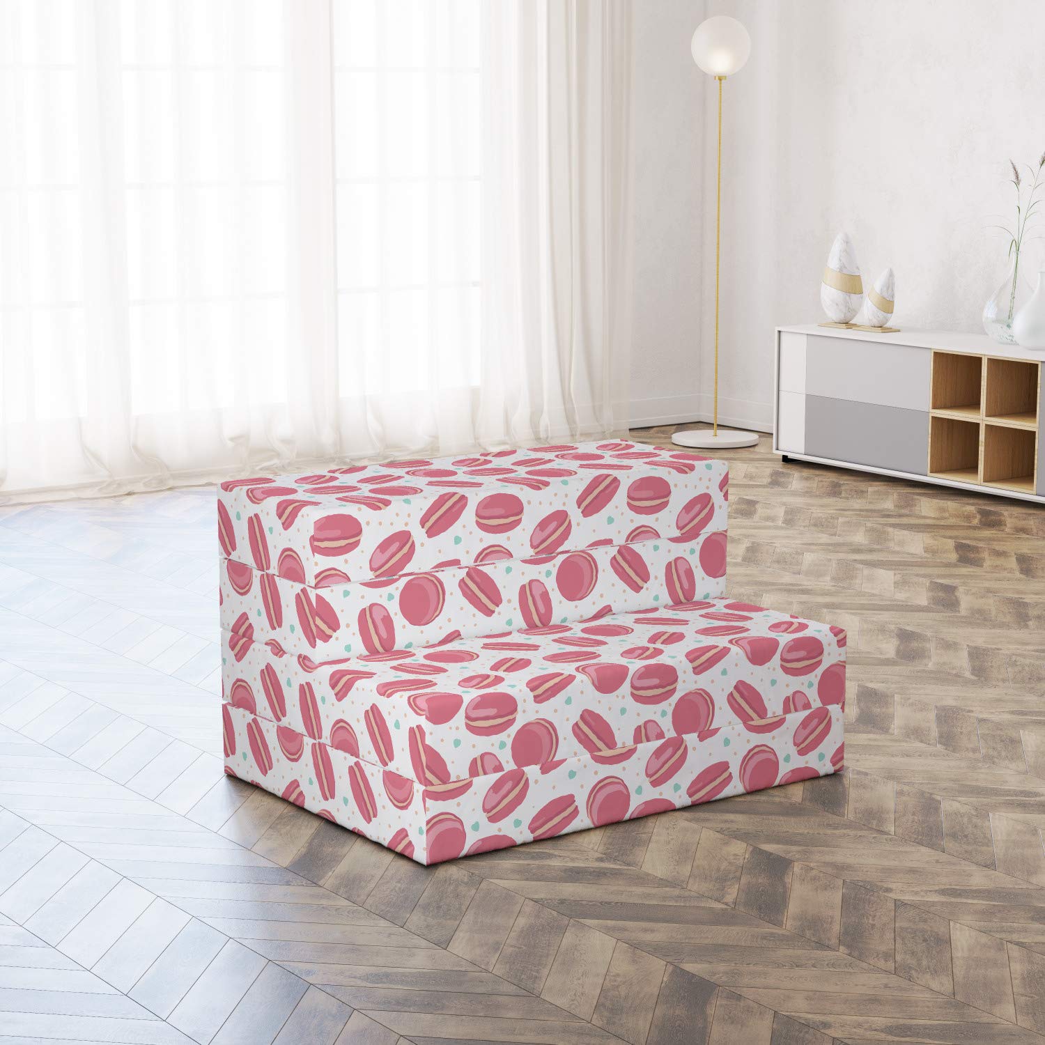 Ambesonne Sweets Foldable Mattress - Macaron Cookies Design, 74.8
