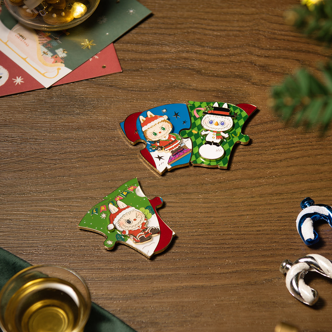 POP MART The Monsters Let's Christmas Series Puzzle Fridge Magnet Blind Box - Fun Holiday Decor & Gift for Collectors, Kids, and Puzzle Lovers - Perfect for Christmas Tree Ornaments, Fridge Decor, and Office Accessories