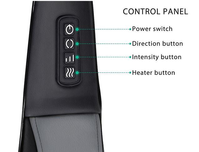 TEBEO Neck Massager for Pain Relief - Electric Shiatsu Massage with Heat - Portable Shoulder & Back Massager for Home, Office & Travel Use