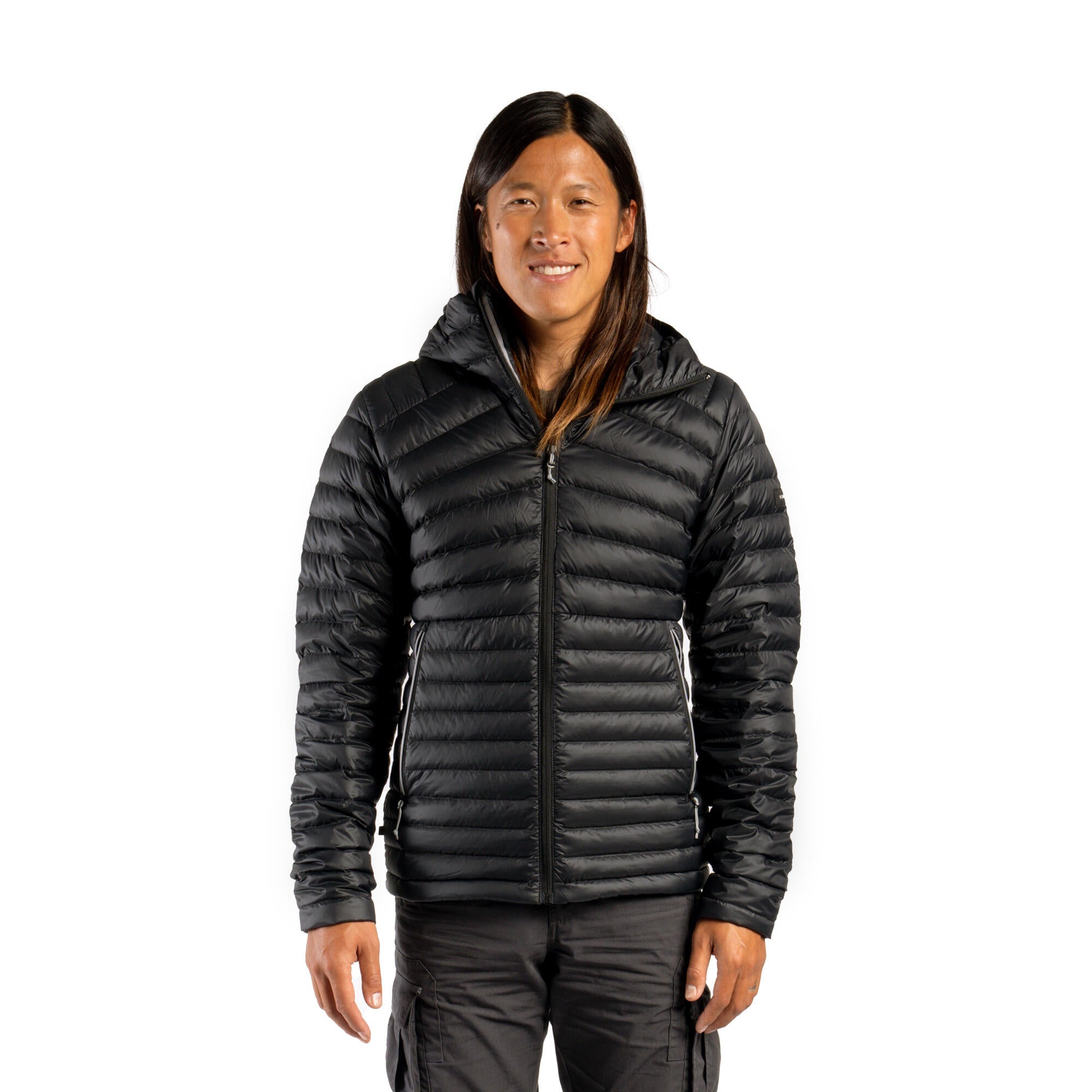 Forclaz Men's MT100 Hooded Down Puffer Jacket - Lightweight Winter Coat, Waterproof & Windproof, Warm Insulated Outdoor Jacket for Hiking, Skiing & Cold Weather Activities