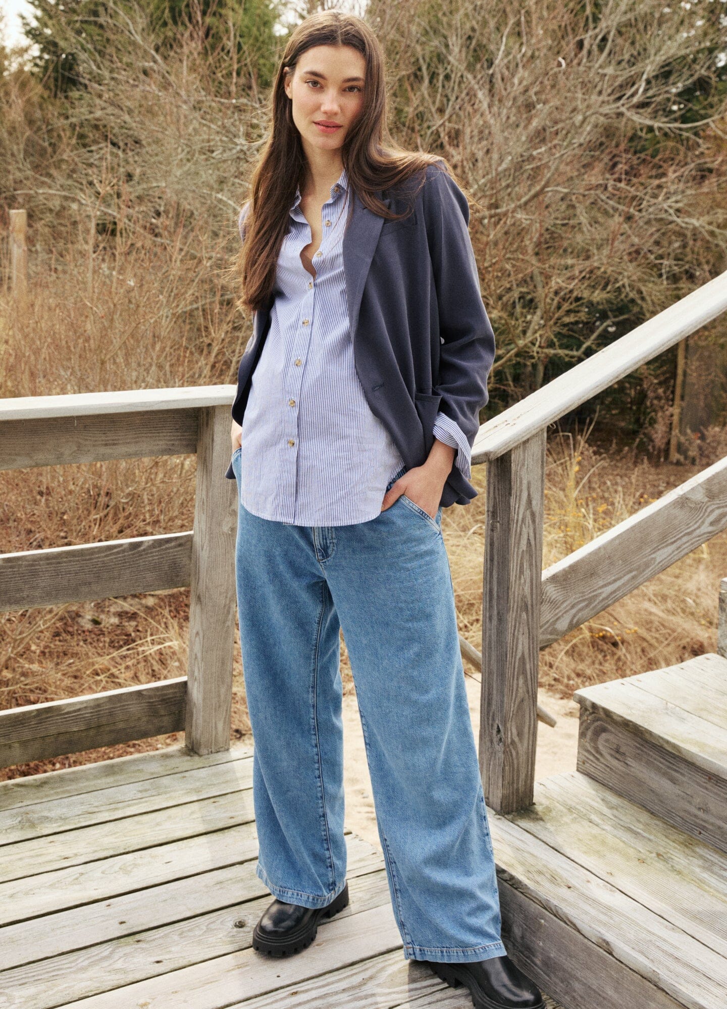 Comfortable Stretch Wide Leg Maternity Jeans for Pregnant Women - Perfect for Everyday Wear, Work & Casual Outfits