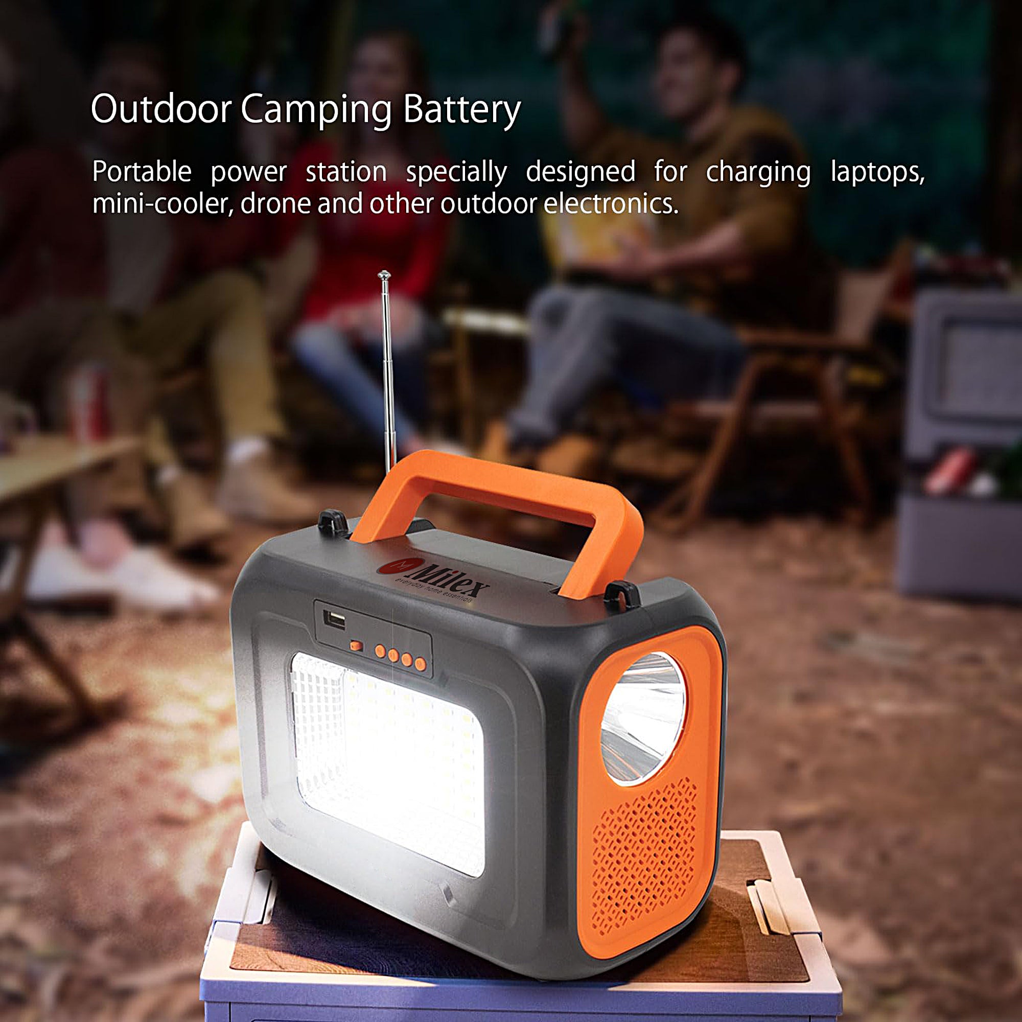 MILEX Insta Solar Generator - Portable Power Station for Camping, Emergencies & Off-Grid Living - 1000W Solar Powered Generator with AC Outlets & USB Ports