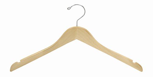 100 Pack Petite Wooden Clothes Hangers - Slim Flat Non-Slip Shoulder Dress Hangers for Closet Organization, Retail Stores & Wardrobe Display - Perfect for Delicate Garments, Blouses & Lightweight Clothing