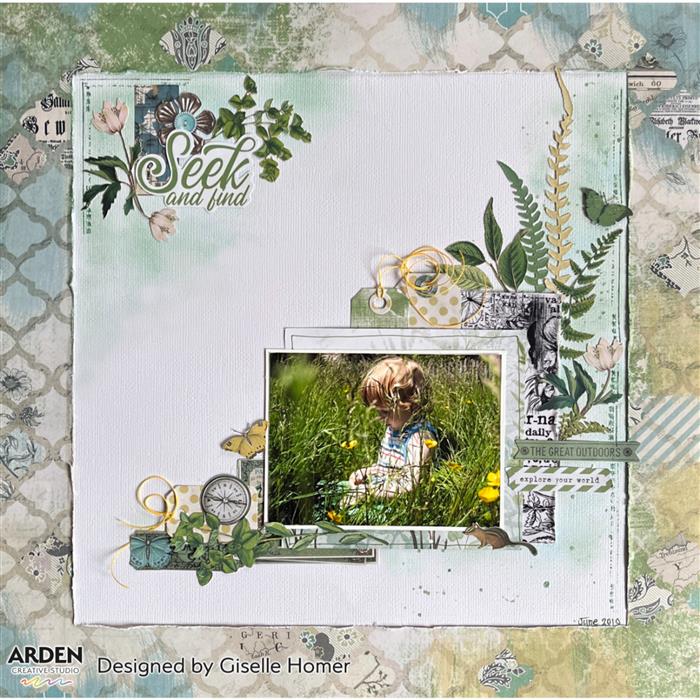 Arden Creative Studio Hidden Creek 8x8 Inch Scrapbook Paper Pad - Premium Acid-Free Cardstock for Card Making, Scrapbooking & DIY Crafts