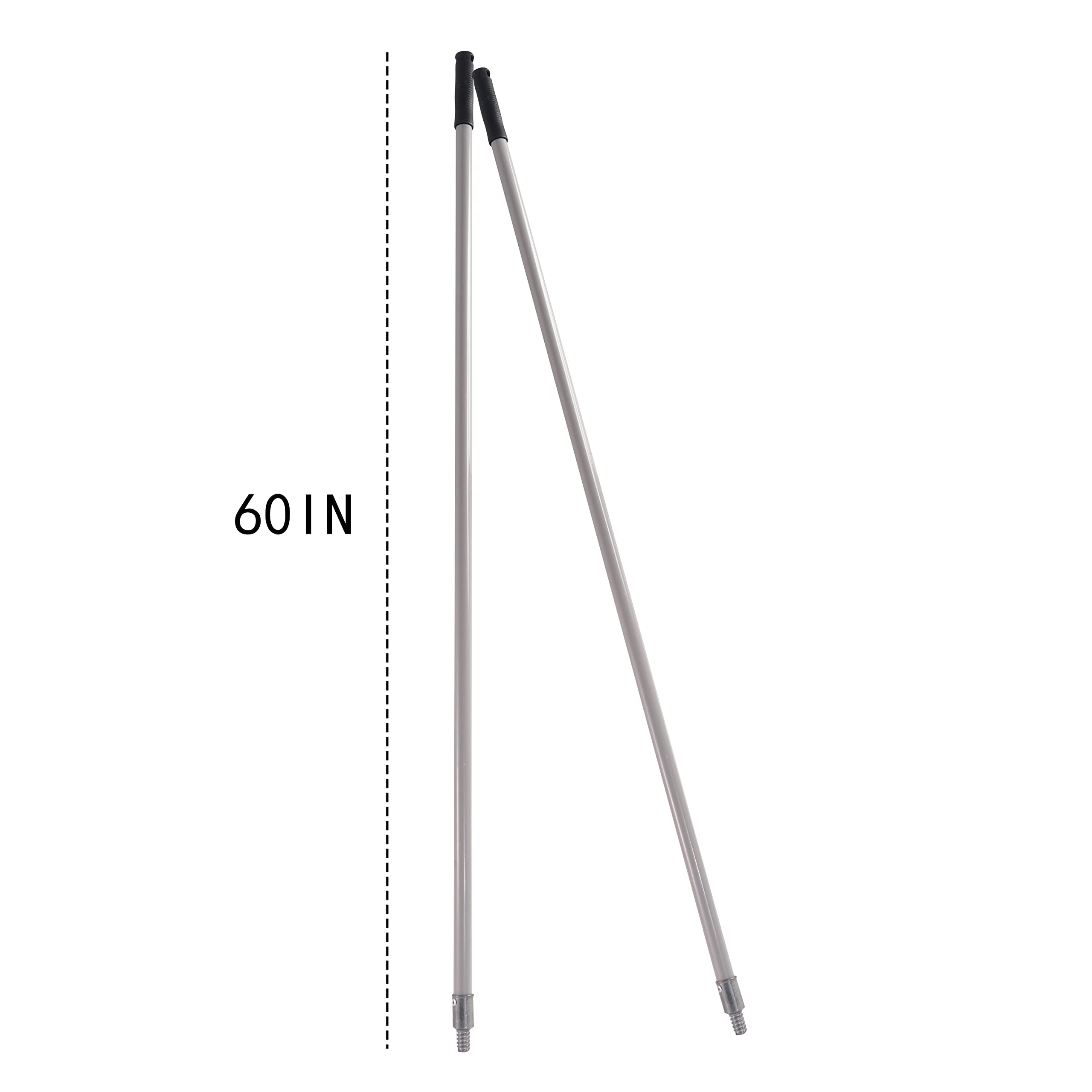 Heavy Duty Mop Handle 60inch with Metal Tip - 6 Pack for Commercial Floor Cleaning