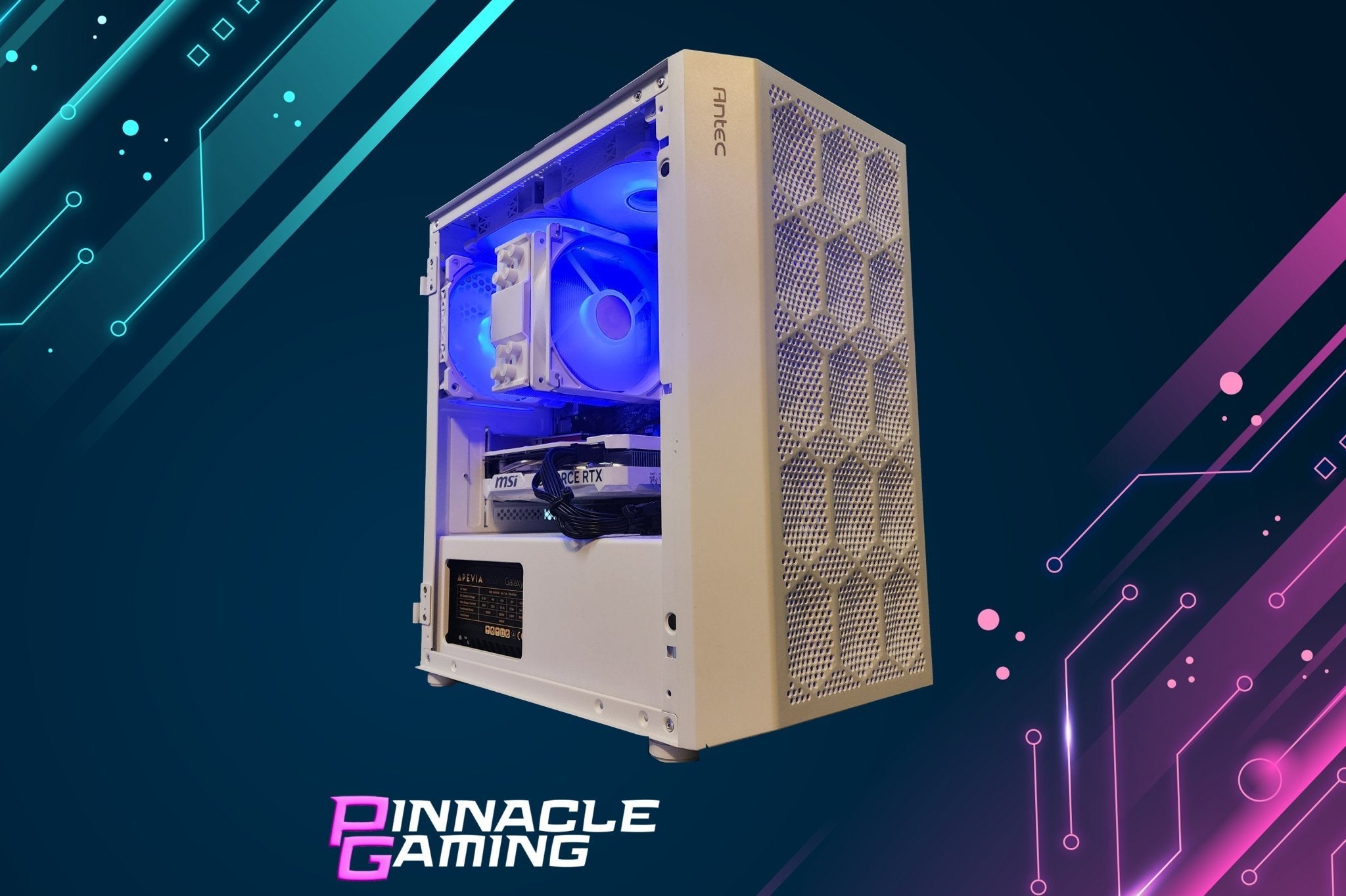 Custom Gaming PC with Ryzen 5, 1TB SSD, 32GB DDR4 RAM & RTX 5060 - White NX200M A520 WiFi Desktop - Perfect for 4K Gaming, Streaming & Content Creation
