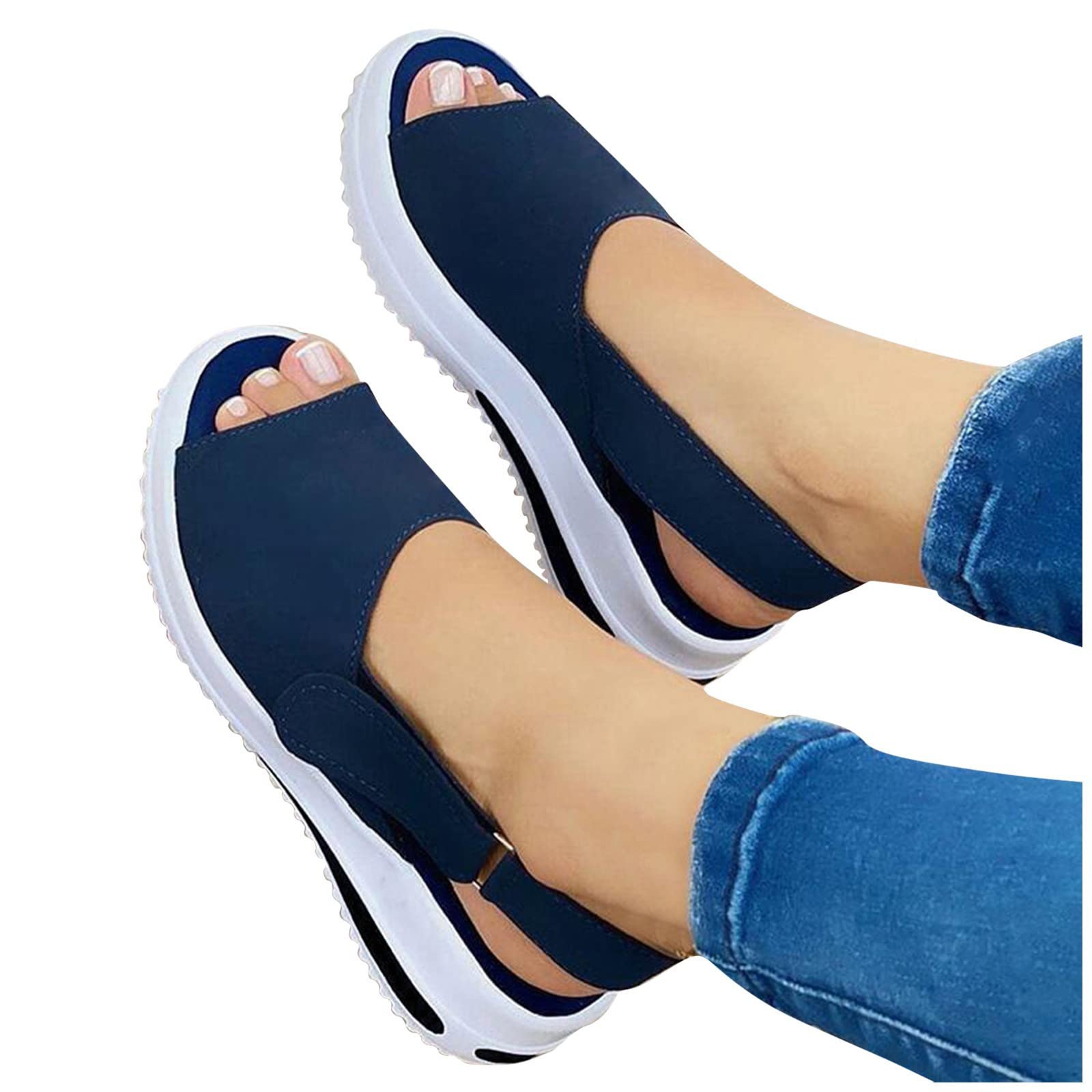 Women's Adjustable Buckle Peep Toe Slingback Platform Wedge Sandals - Comfortable Walking Shoes for Women | Perfect for Beach, Vacation & Summer Outfits