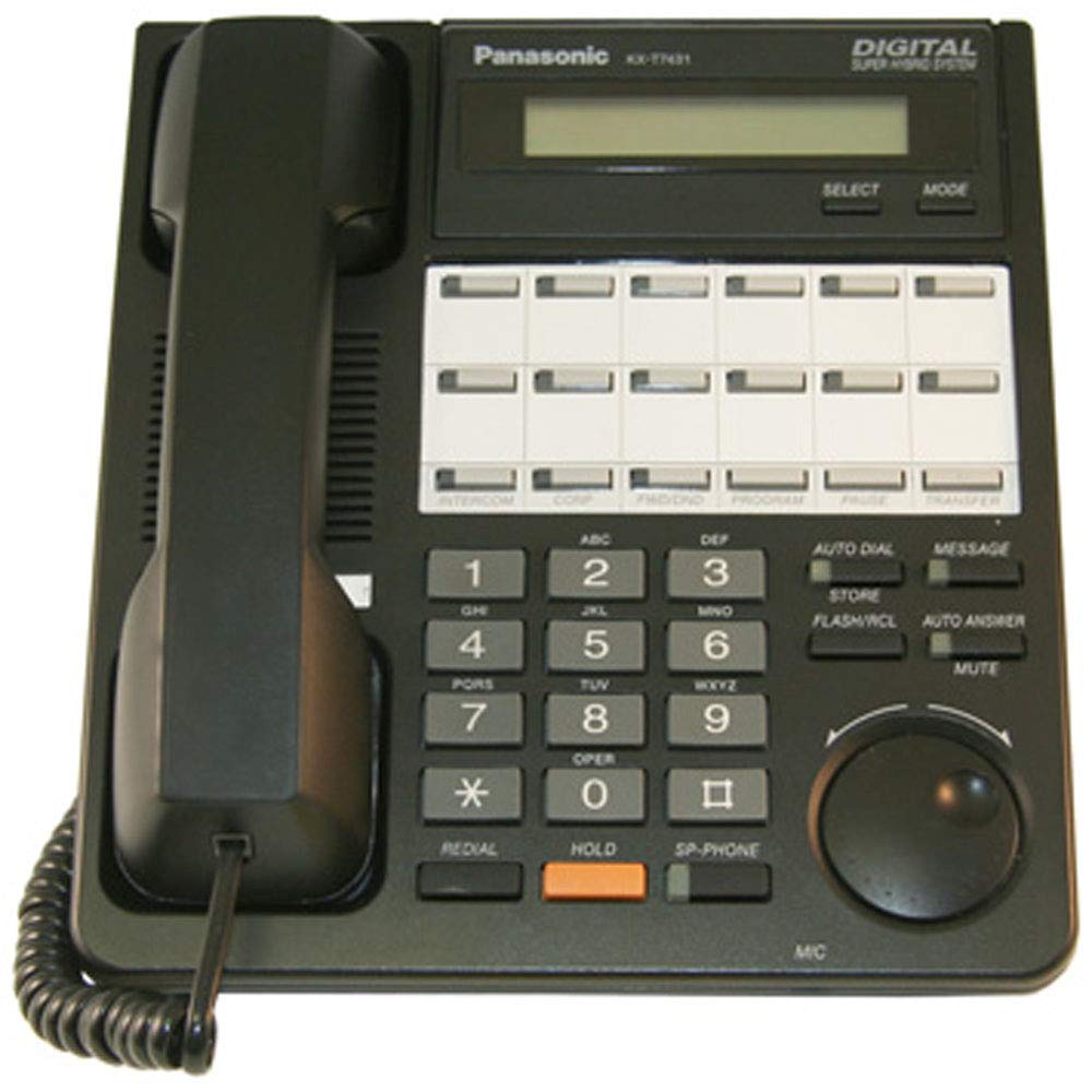 Refurbished Panasonic KX-T7431 Black Business Corded Phone with Caller ID - Perfect for Office, Home, or Small Business Use