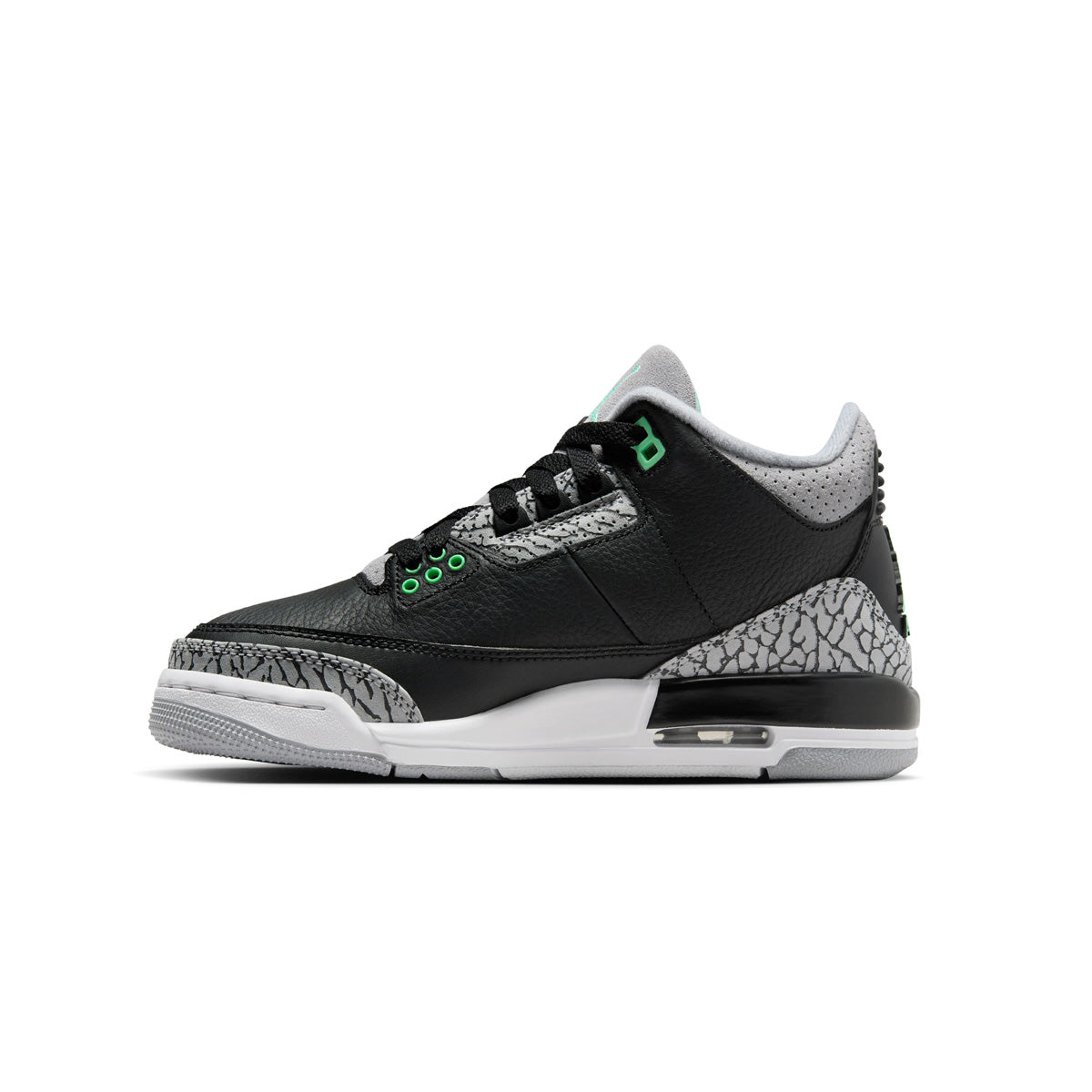 Air Jordan 3 Retro 'Green Glow' Kids Basketball Shoes - Lightweight Sneakers for Boys & Girls - Perfect for School, Sports & Casual Wear