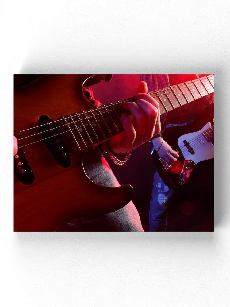 Electric Guitar Playing Wrapped Canvas Wall Art - Perfect for Music Lovers, Home Decor & Studio Wall Decorations