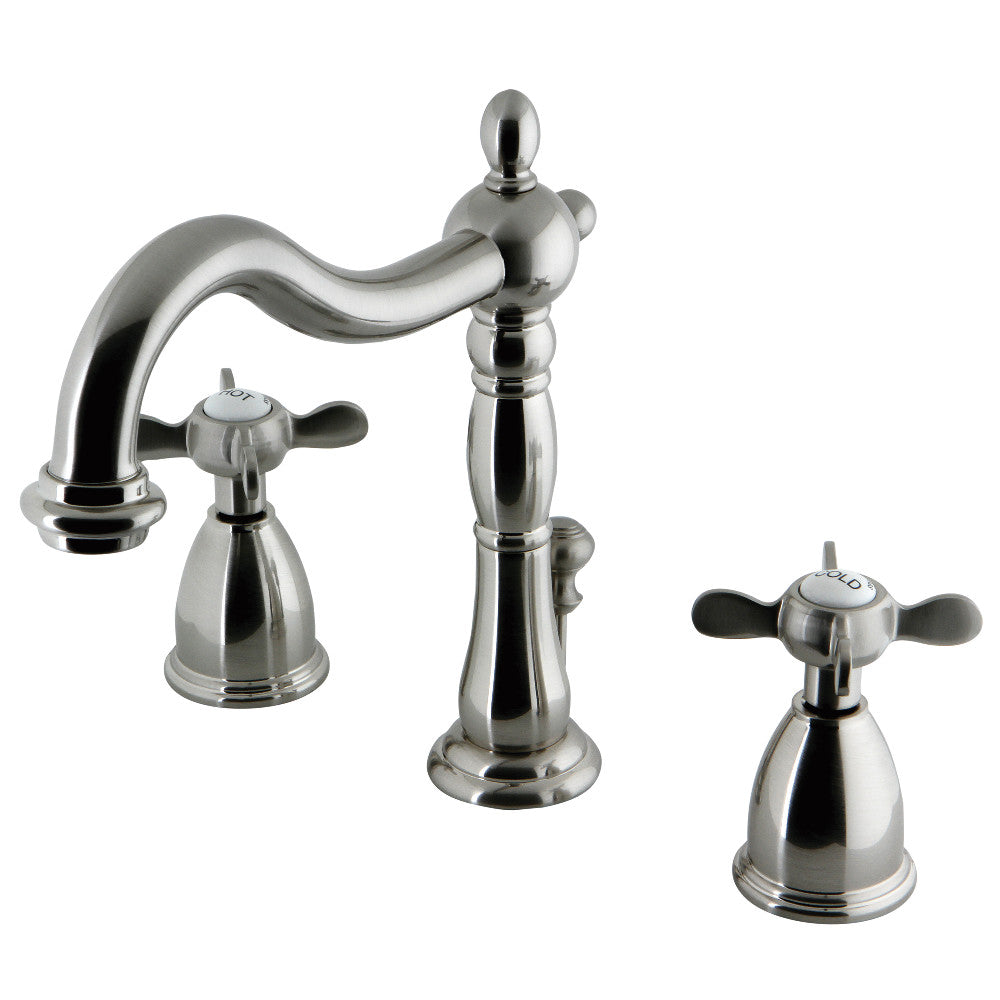 Kingston Brass KB1978BEX Essex Widespread Bathroom Faucet - 8 Inch Centerset, Oil Rubbed Bronze Finish, Brass Pop-Up Drain - Perfect for Modern Bathroom Vanities and Powder Rooms