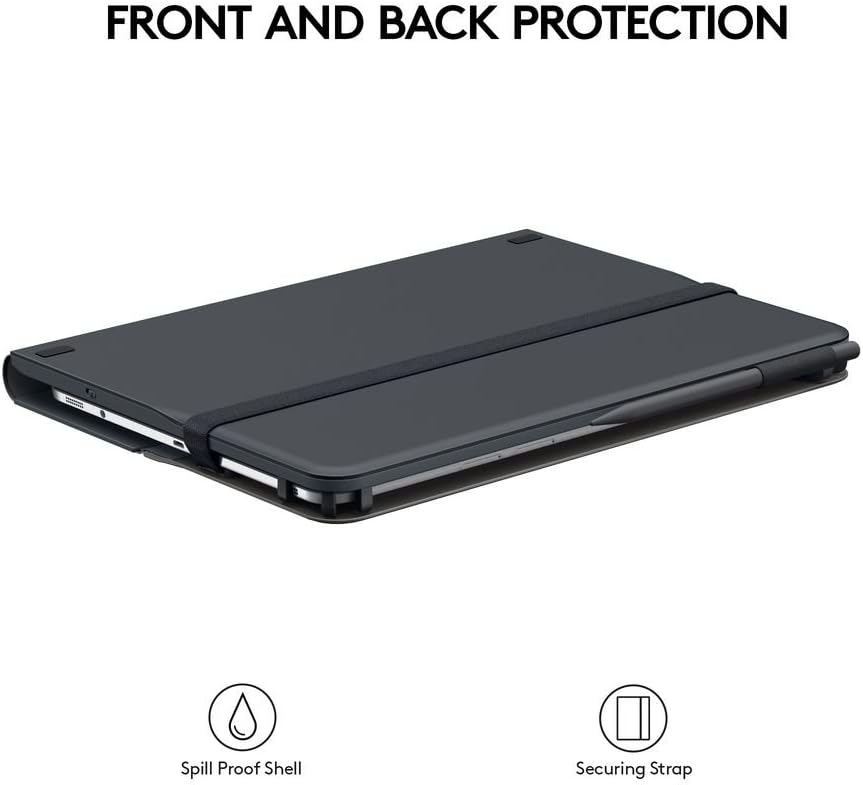 Logitech Universal Folio Bluetooth 3.0 Keyboard Case for iPad, Android & Windows Tablets (9-10 inch) - Black | Open Box | Perfect for Work, Travel & Home Office Use