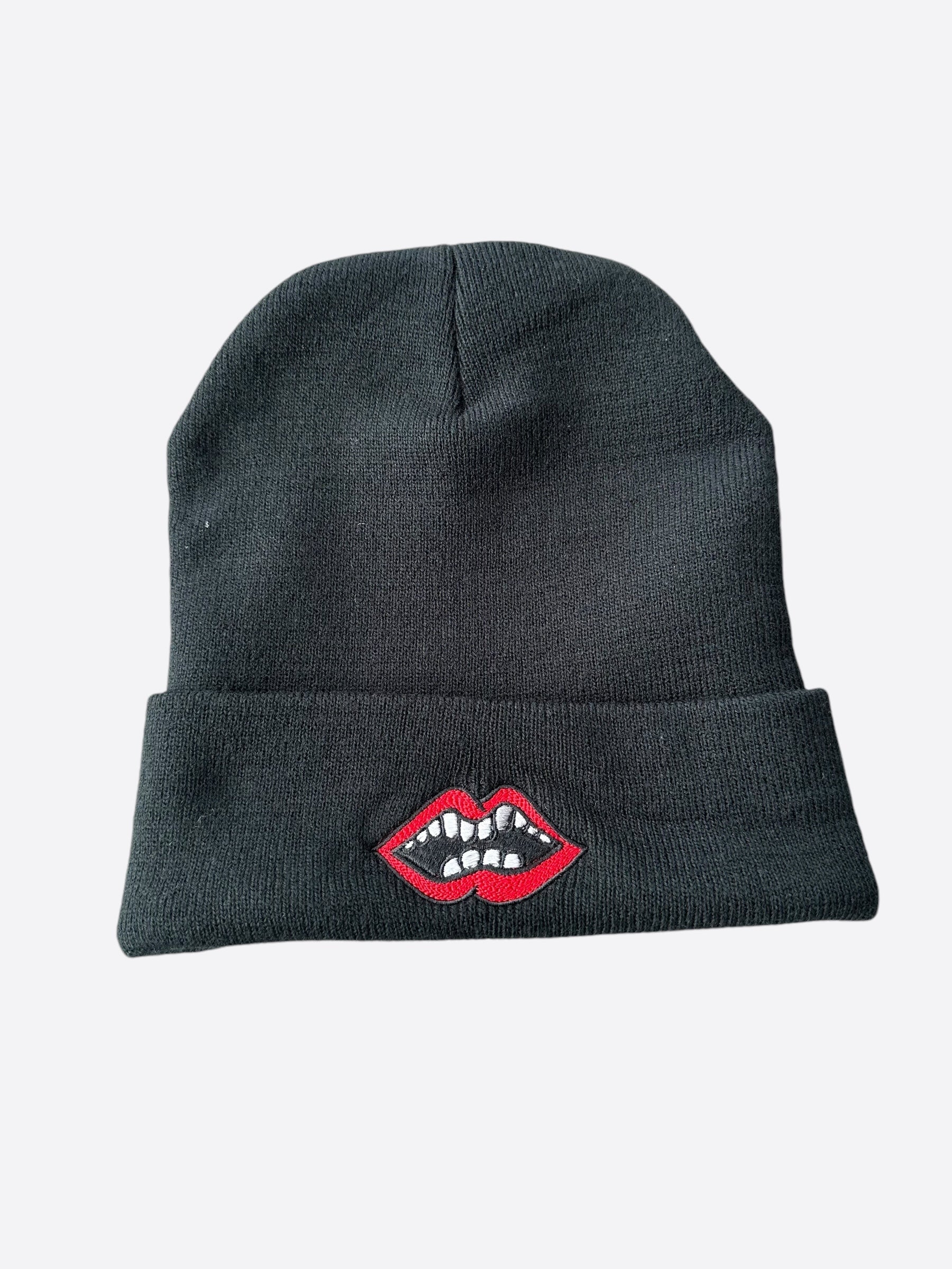 Chrome Hearts Matty Boy Black Chomper Embroidered Beanie Hat - Stylish Skull Design for Men & Women - Perfect for Streetwear, Winter Fashion, and Gift Giving