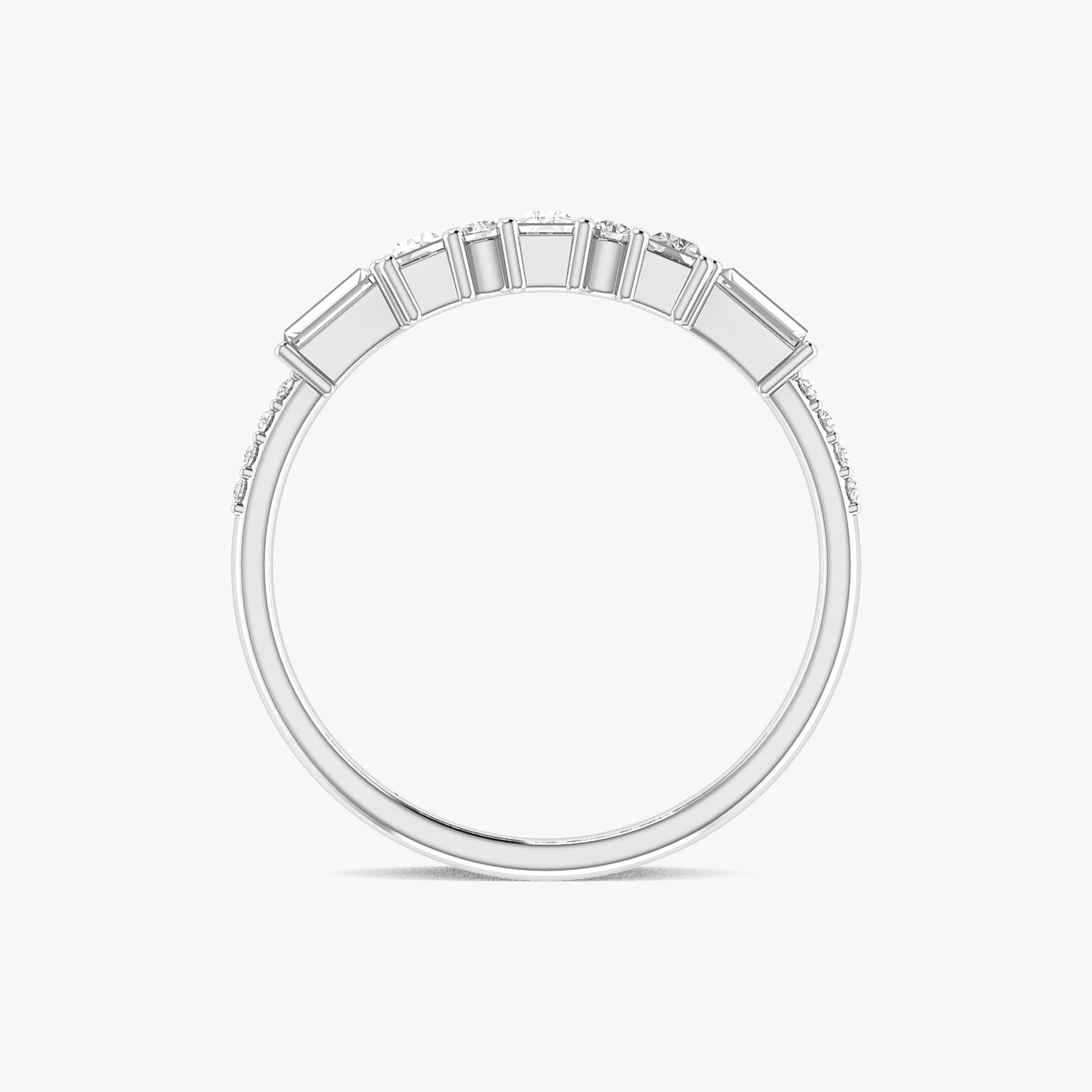 Elegant Baguette & Round Cut Cubic Zirconia Ring for Women - Perfect for Weddings, Anniversaries, and Special Occasions