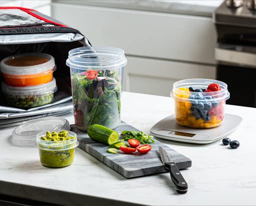 8oz (10 Pack) Clear Plastic Twist Cap Containers with Screw-On Lids - Airtight Food Storage Containers for Freezer, Pantry & Meal Prep | BPA-Free Kitchen Organization Solution