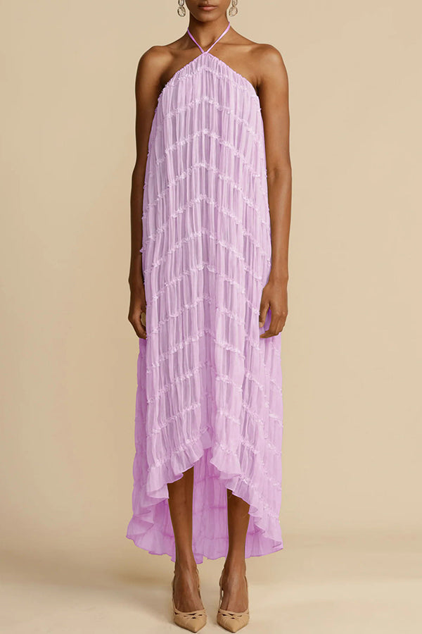 Versatile Vintage Pleated Drawstring Waist Tiered Maxi Skirt for Women | Boho Chic Flowy Long Skirt | Perfect for Casual Outings, Beach Vacations & Summer Festivals