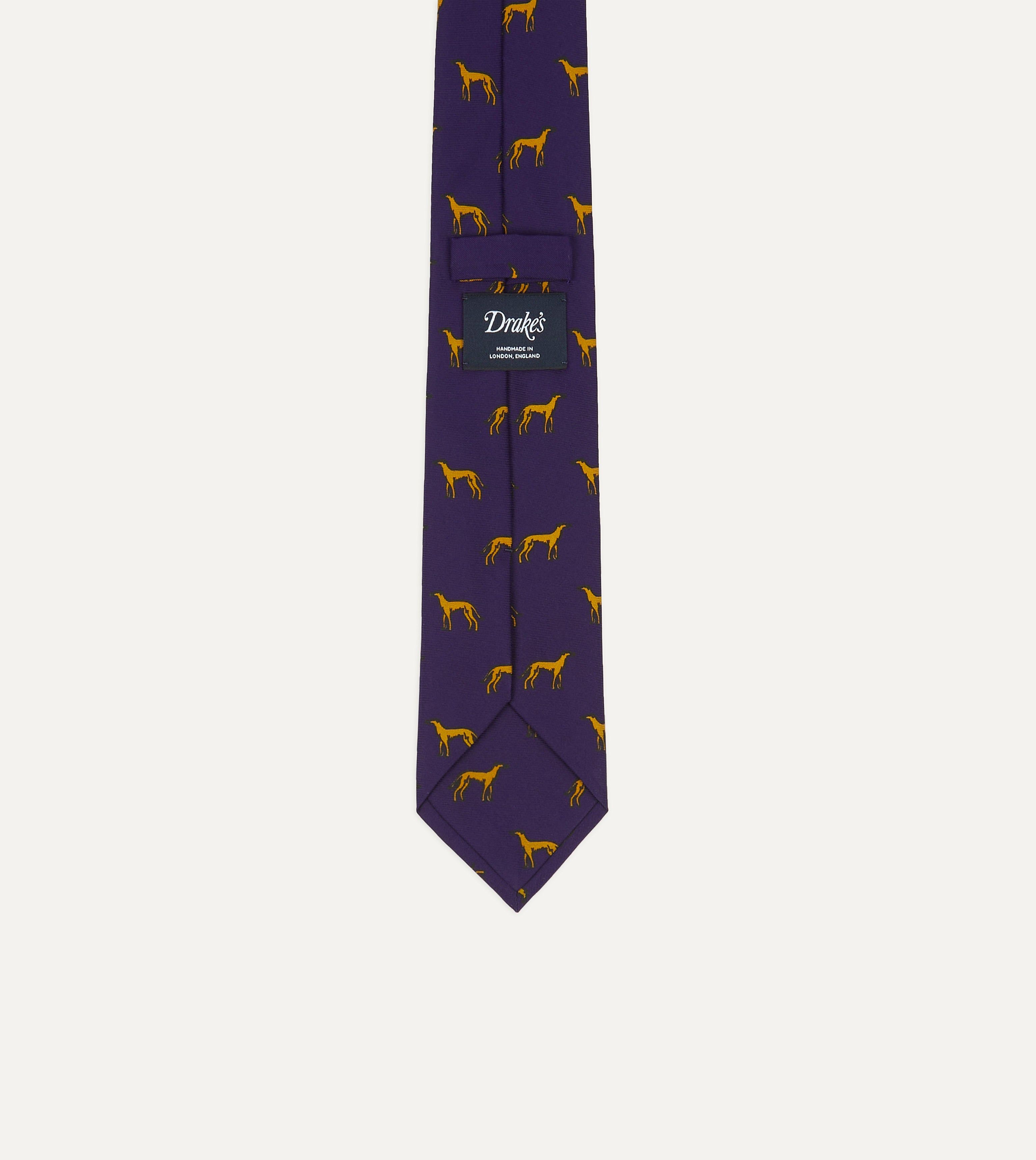 Elegant Navy and Yellow Dog Print Silk Tie for Men - Perfect for Weddings, Business Meetings & Formal Occasions