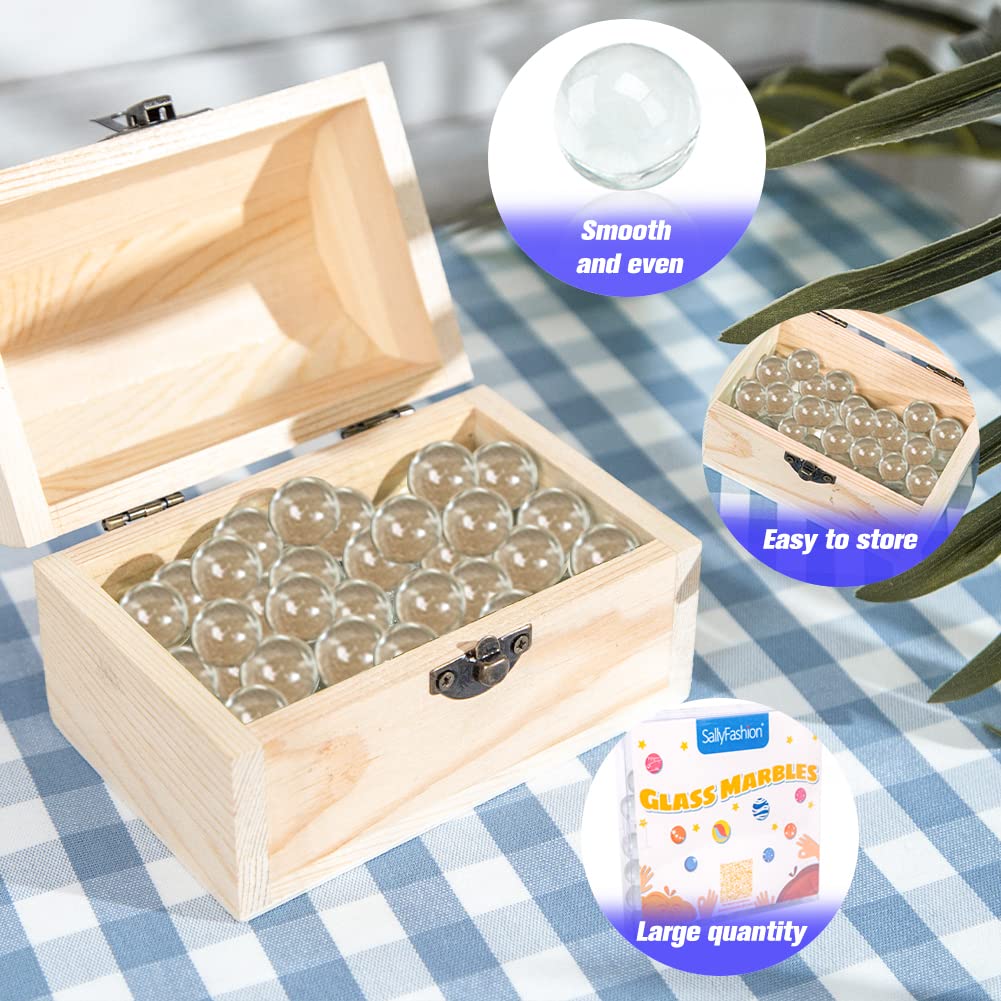 75PCS Clear Glass Marbles for Vase Fillers - Decorative DIY Home Decor - Perfect for Floral Arrangements, Centerpieces & Wedding Decorations