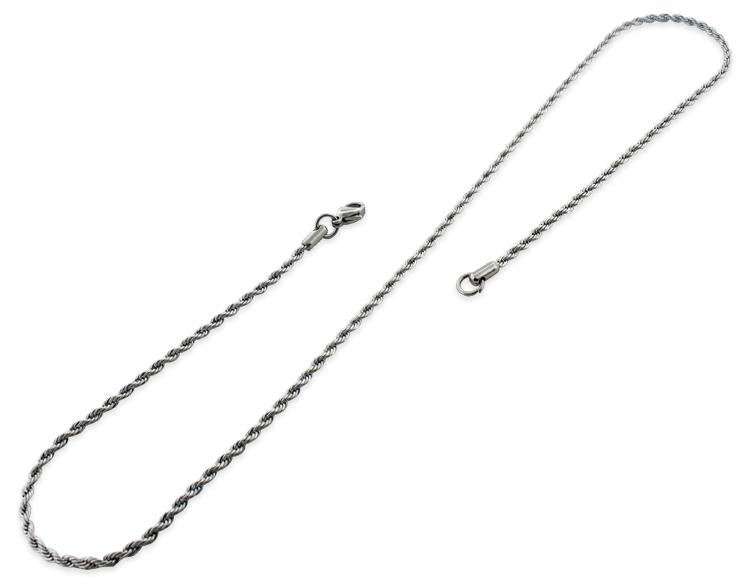 2.5mm Stainless Steel Rope Chain Necklace for Men & Women - Durable Unisex Jewelry Gift for Everyday Wear, Parties & Special Occasions