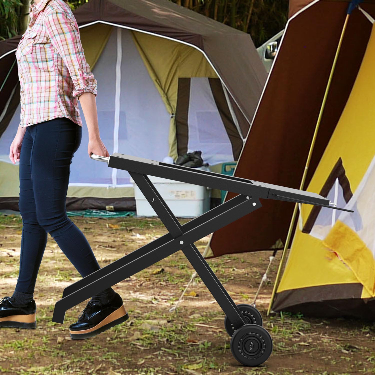 Foldable Grill Cart with Cover for Blackstone 17