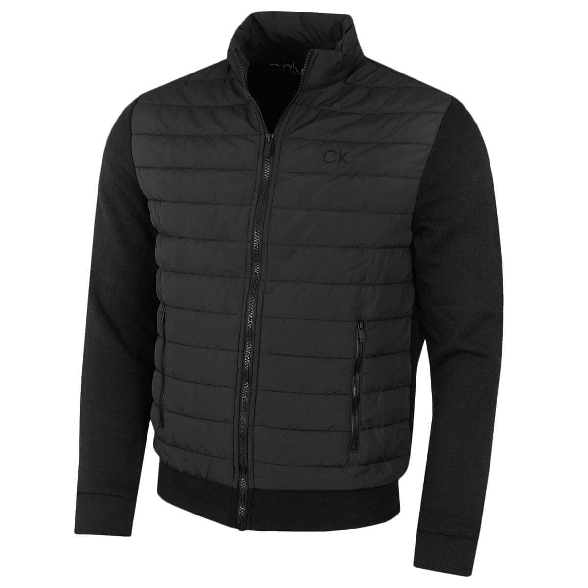 Calvin Klein Men's Hybrid Quilted Fleece Funnel Neck Jacket - Warm Winter Coat for Outdoor Activities & Casual Wear