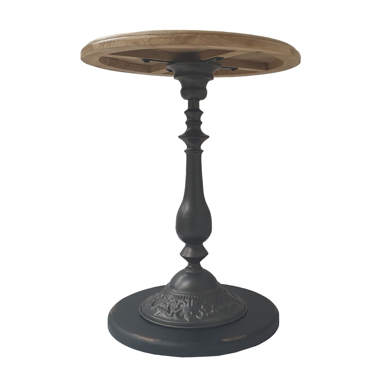 Criterion Finn End Table 490mm - Raw Pine Top with Black Metal Legs | Modern Side Table for Living Room, Bedroom & Office