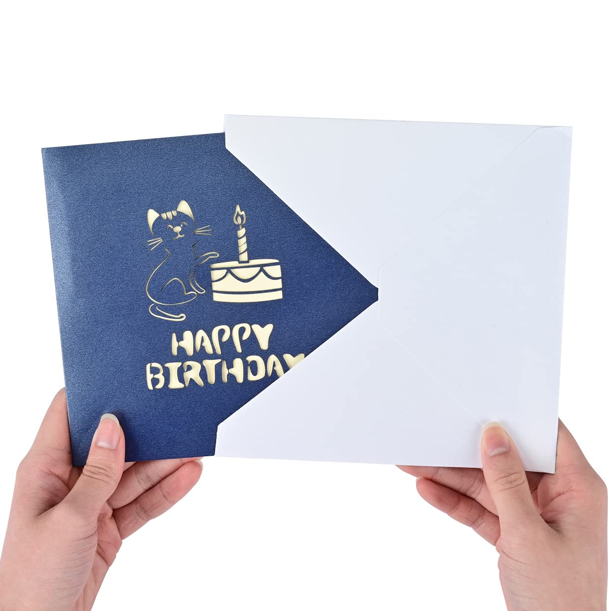 Createreedo 3D Pop Up Cat Birthday Card - Handmade Cute Cat Design Greeting Card with Birthday Cake | Funny Gift for Men, Women, Wife, Husband, Kids & Friends | Perfect for Birthday Parties, Surprise Gifts & Special Occasions