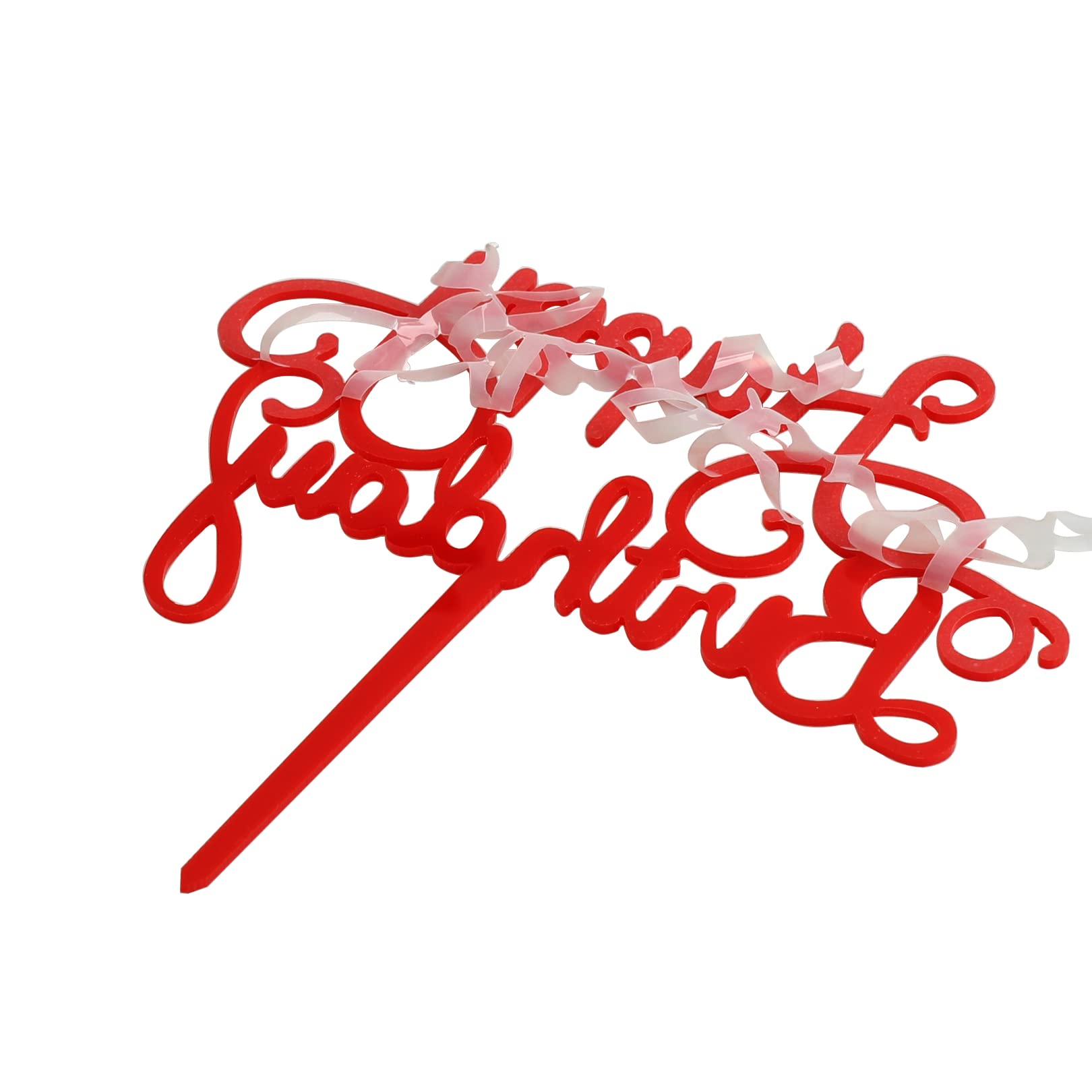 Happy Birthday Cake Topper - Red Party Decorations for Birthday Cakes | Perfect for Birthday Parties, Baby Showers & Anniversary Celebrations