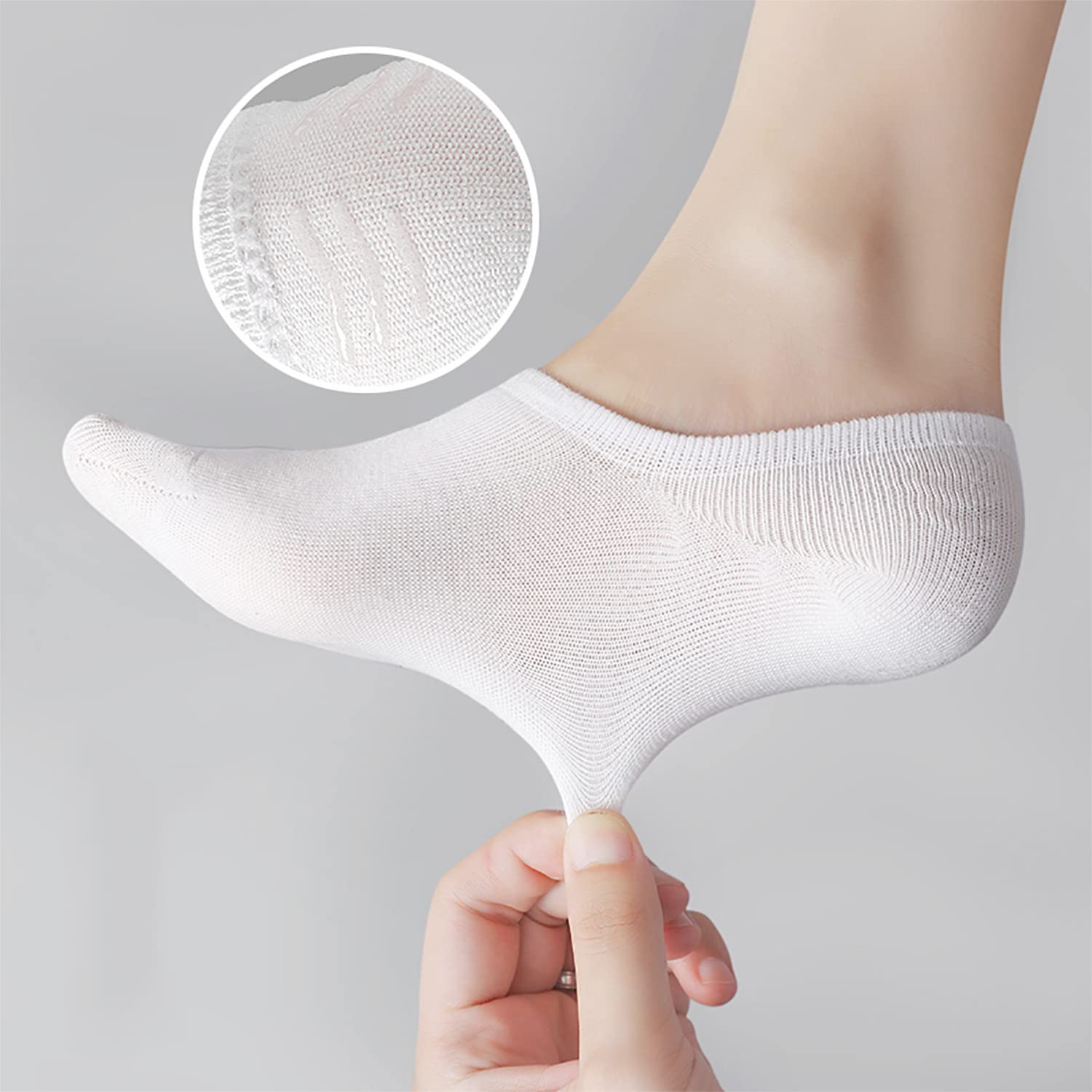 AKOENY Women's No Show Socks 6-Pack - Low Cut Invisible Ankle Socks for Flats, Sneakers & Loafers - Comfortable Liner Socks for Everyday Wear, Workouts & Casual Outfits