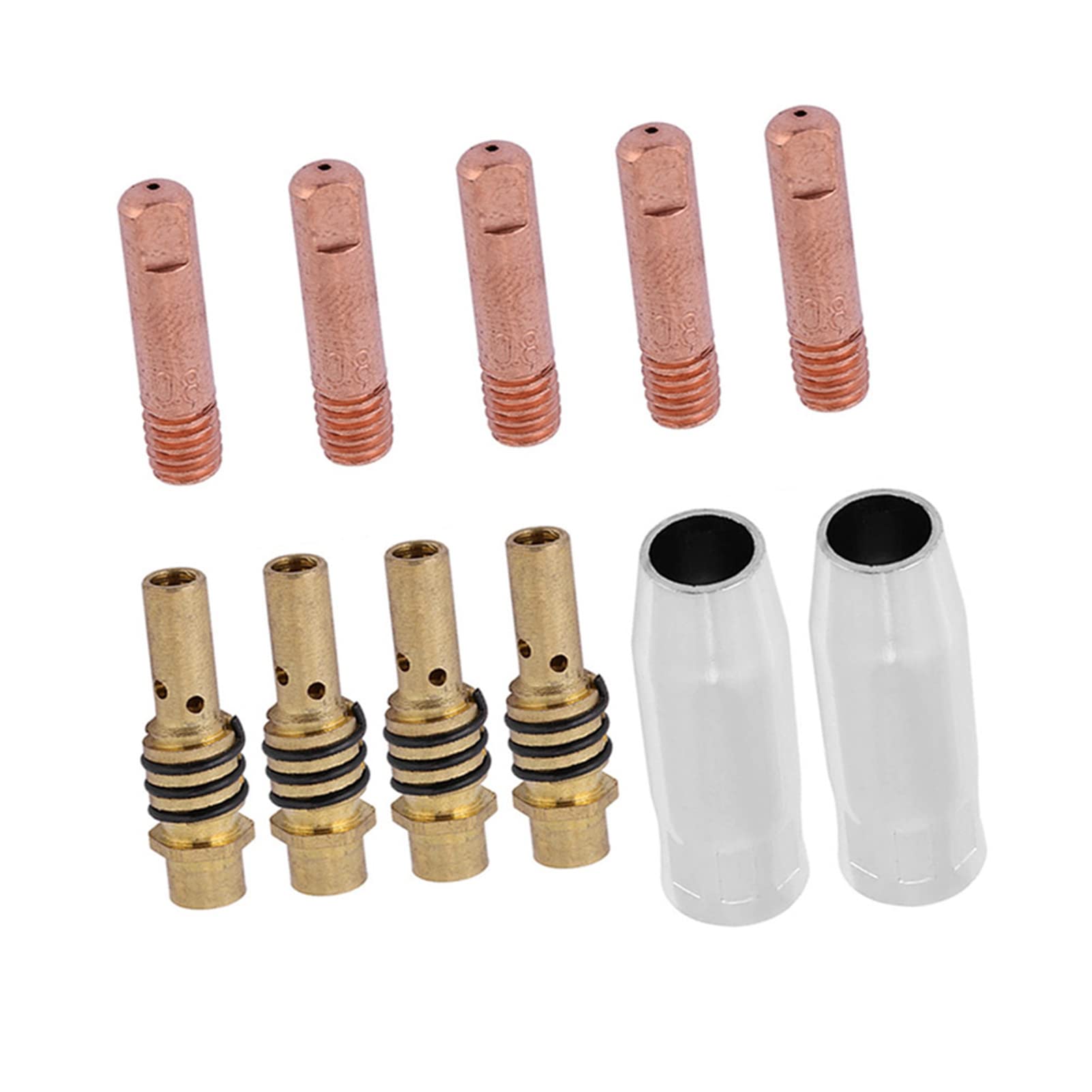 11PCS MIG Welding Nozzle Tip Holder Kit for 15AK Torch Guns - Welding Accessories