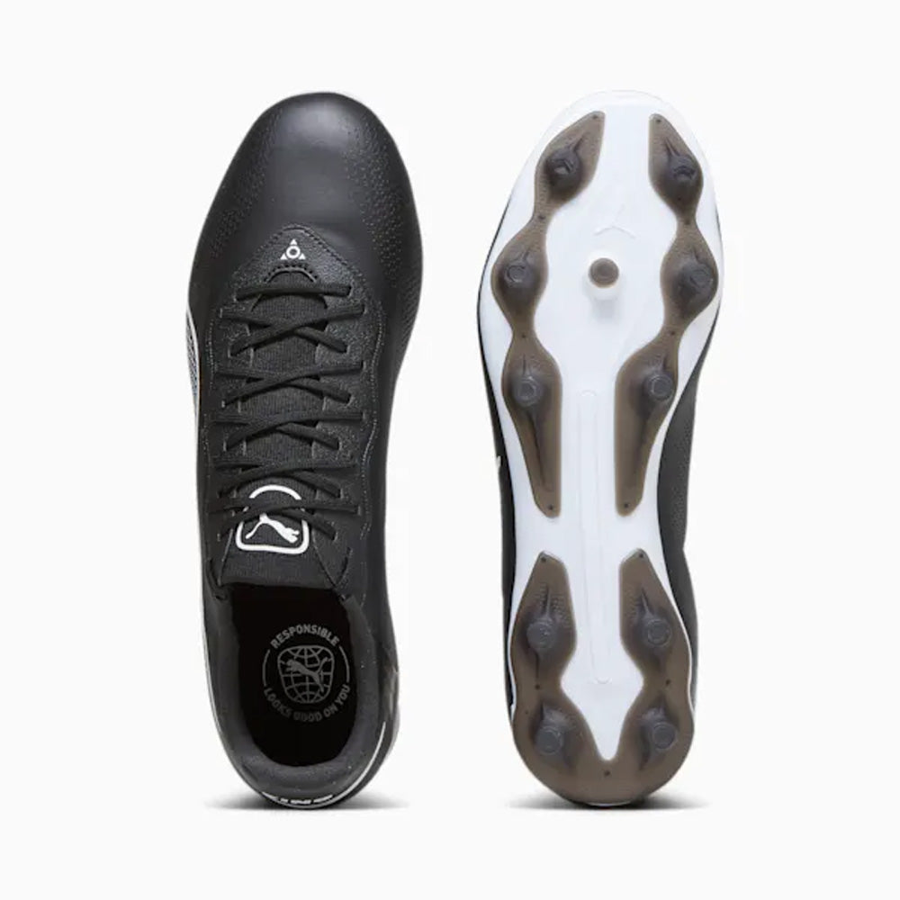 Puma King Pro FG/AG Soccer Cleats for Men - Black/White Football Shoes - Perfect for Artificial Grass & Firm Ground - Ideal for Training & Competitive Matches