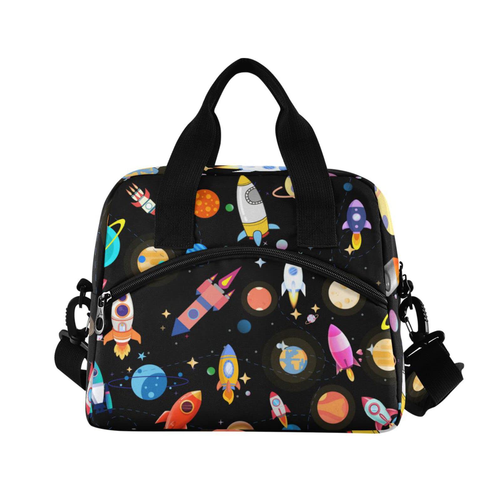 **CBBYY Planet Rocket Insulated Lunch Bag for Women & Men - Reusable Thermal Lunch Box with Adjustable Shoulder Straps - Perfect for Work, School, Picnic & Outdoor Activities**