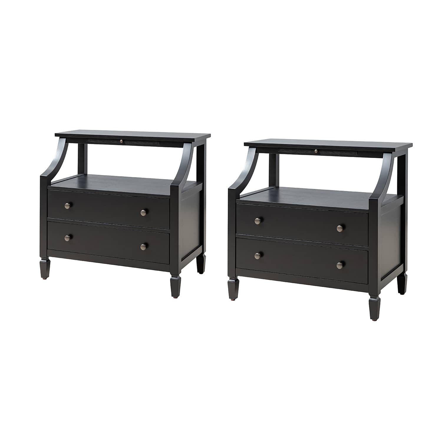 Grace 2-Drawer Nightstand with USB Charging Ports & Power Outlets - Modern Bedside Table for Bedroom, Living Room & Office Use