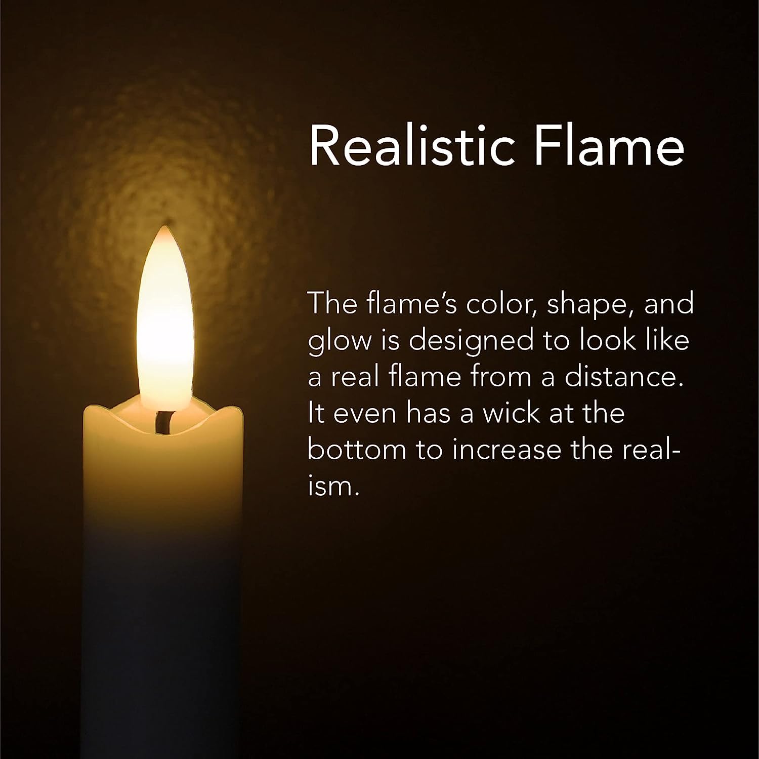 Flameless LED Taper Candles Set of 6 - Battery Operated Remote Control Candles with 3D Flickering Flame & Real Wax Coating for Windows, Home Decor, Christmas, Weddings & Romantic Ambiance