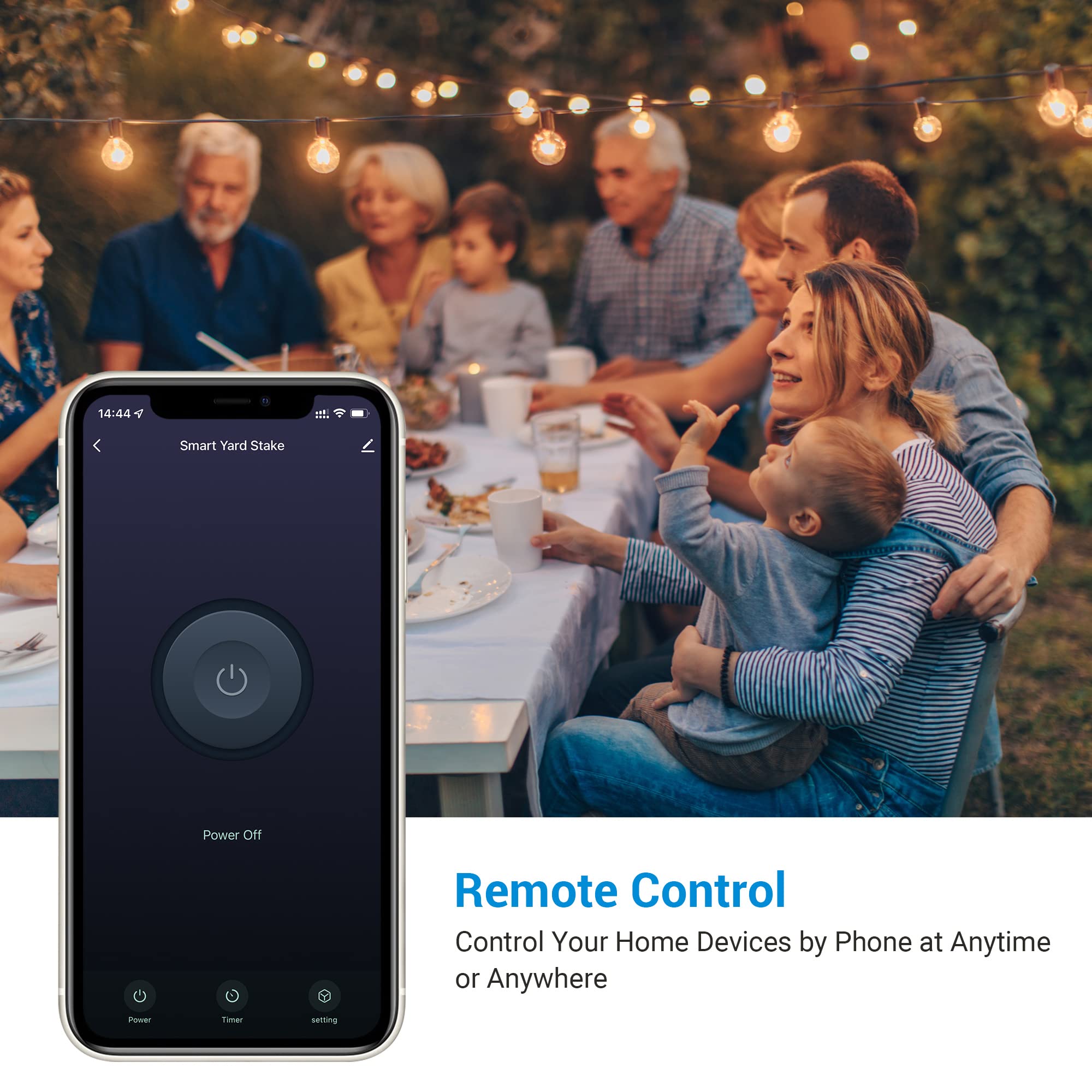 DEWENWILS WiFi Smart Outdoor Power Stake with 6 Outlets - Waterproof Yard Plug with 6Ft Cord, Voice Control via Alexa & Google Assistant, 1875W/15A Timer for Garden Lights & Outdoor Decor - Perfect for Patio, Lawn & Holiday Lighting
