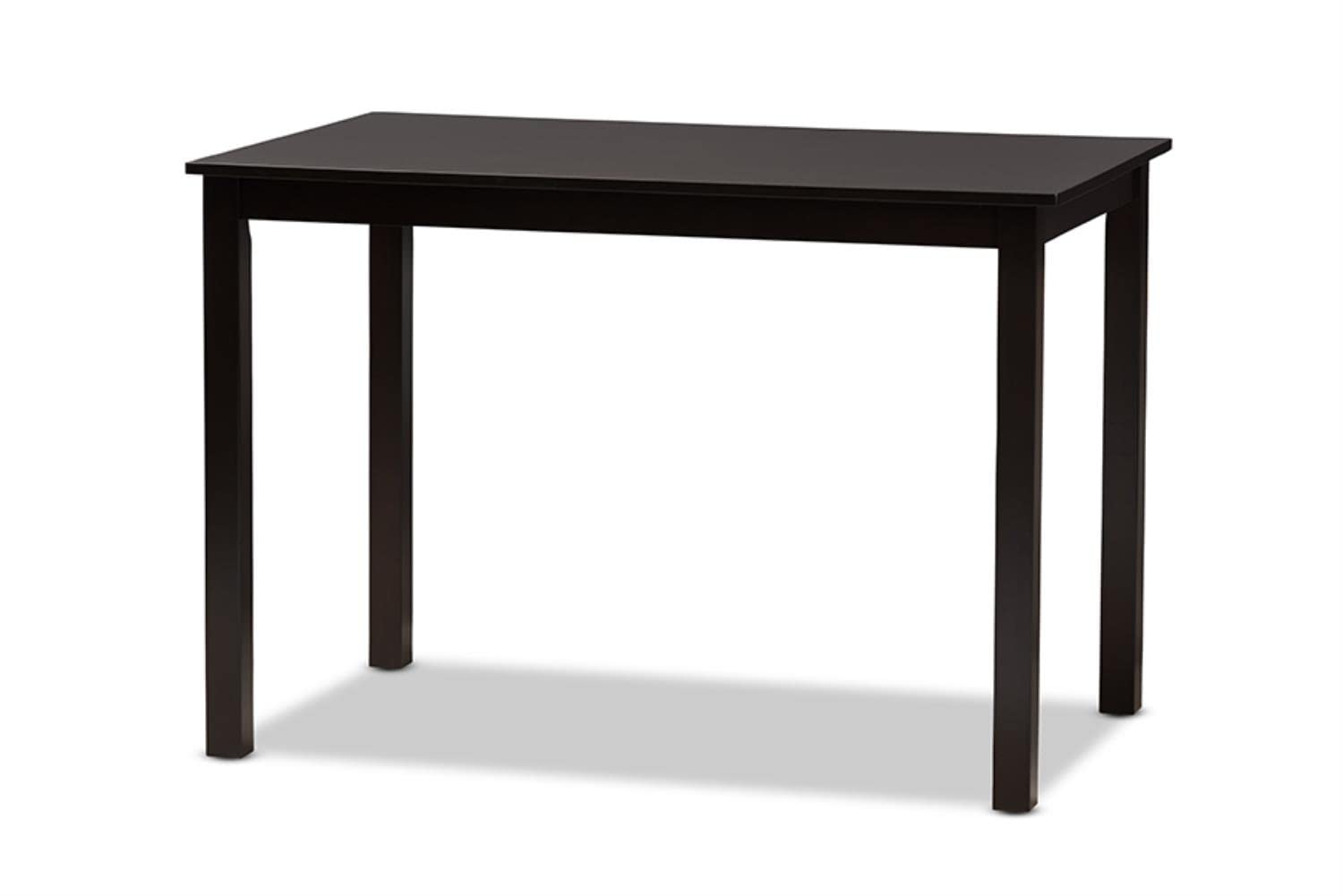 Baxton Studio Ani Modern 5-Piece Dark Brown Wood Dining Set - Contemporary Kitchen Table & Chairs for Small Spaces & Apartments