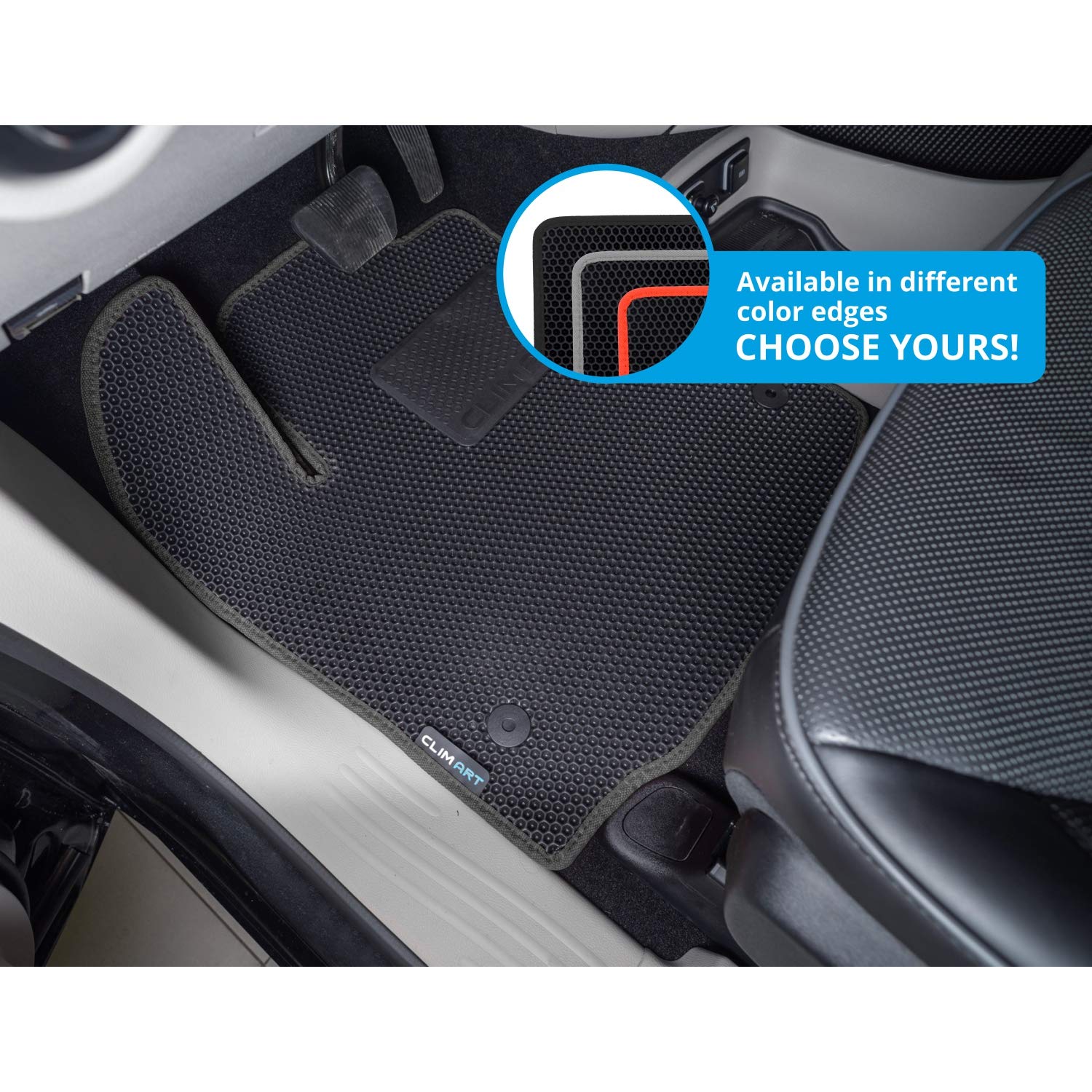 CLIM ART WaterTrap Custom Fit All-Weather Floor Mats for Chrysler Pacifica 2017-2025 | 1st 2nd 3rd Row Car Floor Liners | Durable Car Accessories for Men & Women | Black/Black (FL011616173) | Perfect for Road Trips, Daily Commutes & Family Protection
