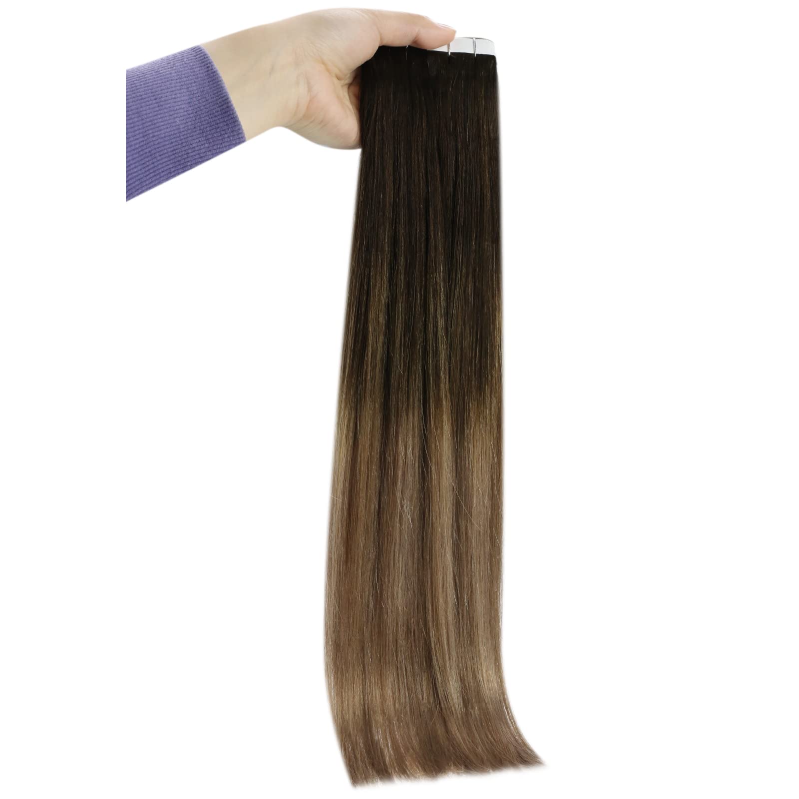 Premium Tape in Hair Extensions 100% Human Hair - Seamless Blending for Length & Volume | Perfect for Weddings, Parties & Everyday Styling