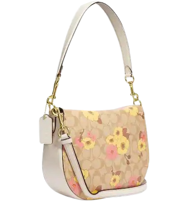 Coach Ella Hobo Bag in Signature Canvas with Floral Cluster Print - Stylish Crossbody Purse for Women, Perfect for Work, Travel & Everyday Use