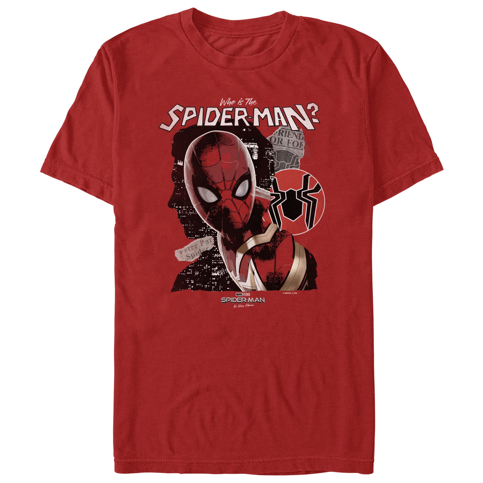 Men's Marvel Spider-Man: No Way Home Who is The Spider-Man Graphic T-Shirt | Superhero Movie Merchandise | Casual Wear & Cosplay
