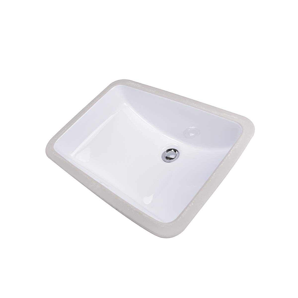 White Glazed Ceramic Bathroom Sink - Modern Porcelain Vessel Sink for Vanity with Overflow - Perfect for Bathroom Remodel, Powder Room & Guest Bath Installation