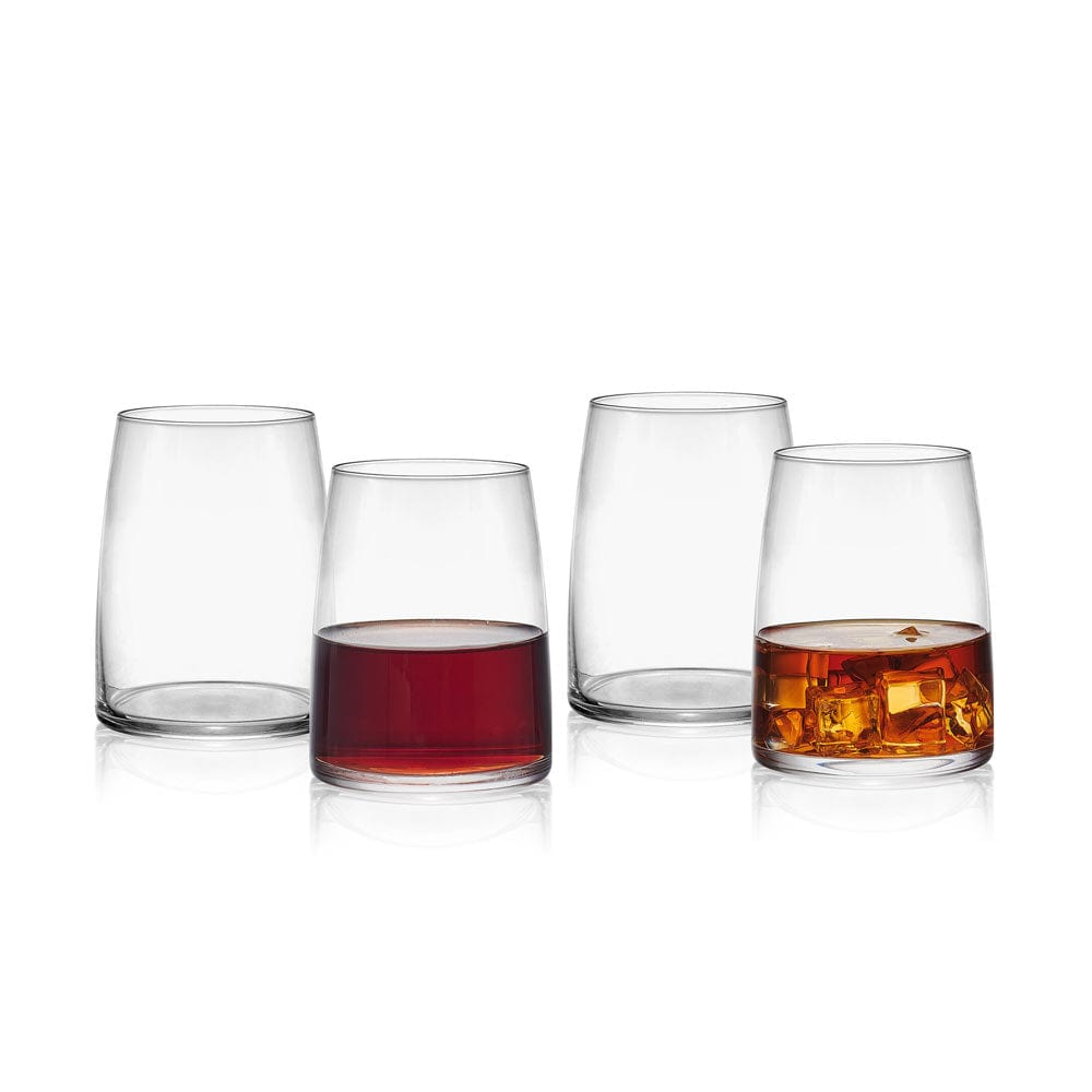 Premium Set of 4 Double Old Fashioned Whiskey Glasses - Heavy Base Crystal Clear Barware for Bourbon, Scotch & Cocktails - Perfect for Home Bars, Gifts & Entertaining