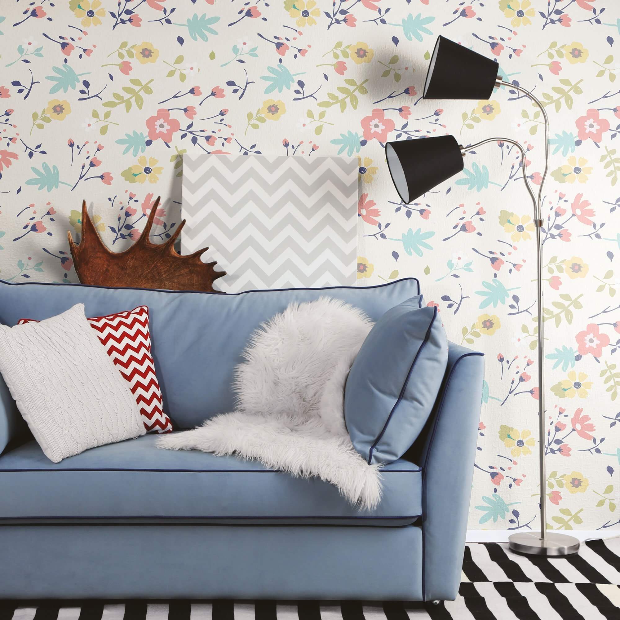 White Botanical Floral Peel and Stick Removable Wallpaper - Self-Adhesive Decorative Vinyl for Bedroom, Living Room, Nursery - Easy to Apply & Remove Home Decor