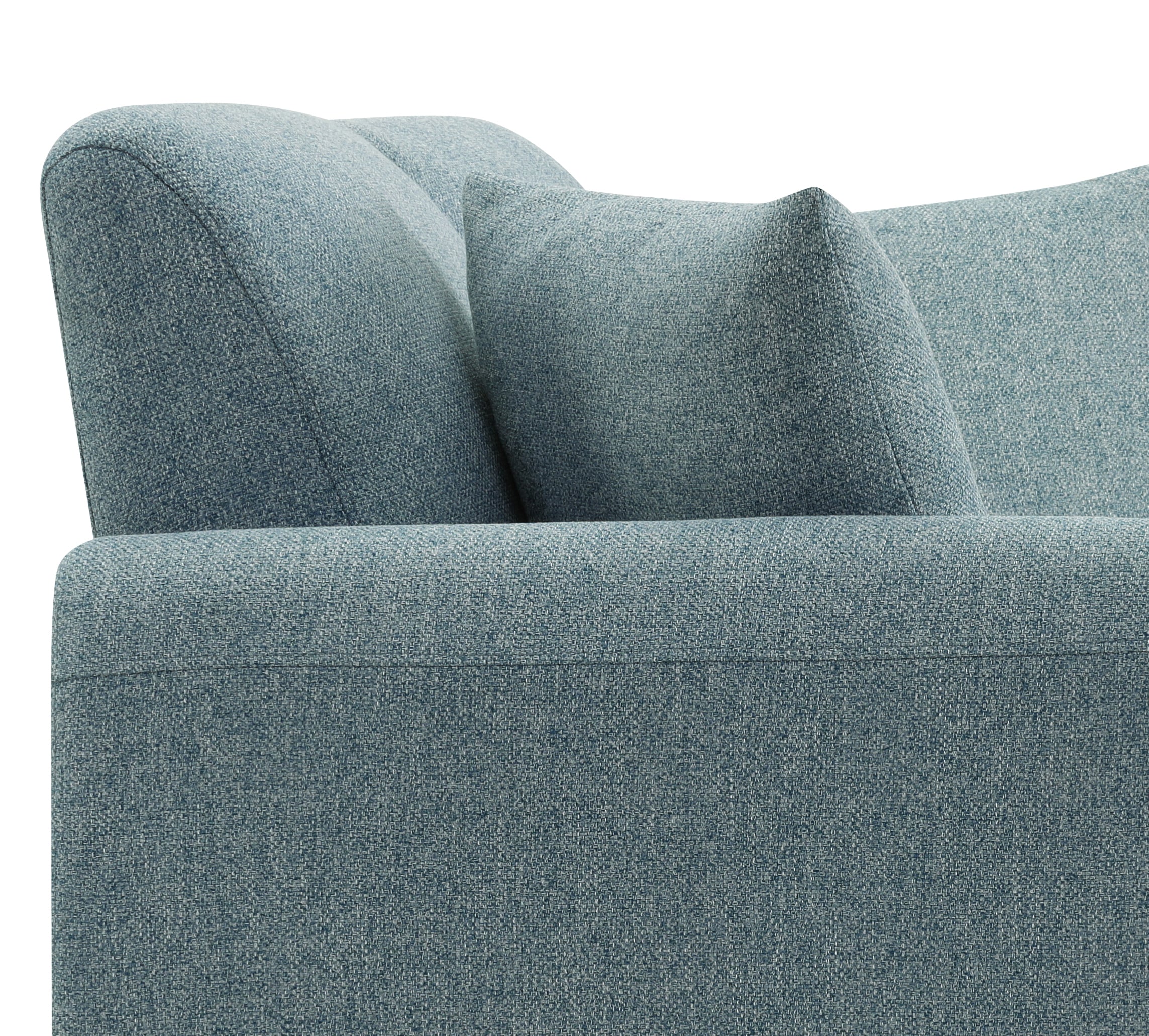 Noreen Contemporary Blue Fabric Rounded Arm Loveseat Sofa - Modern Small Couch for Living Room, Apartment & Office (2-Seater)